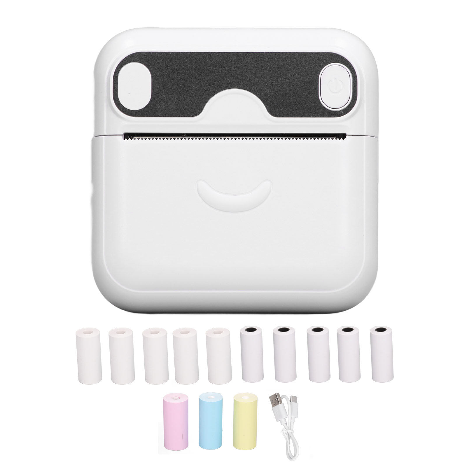Tragbarer Bluetooth-thermodrucker Für Etiketten (tintenlos), Weiß – Mobiles Druckset