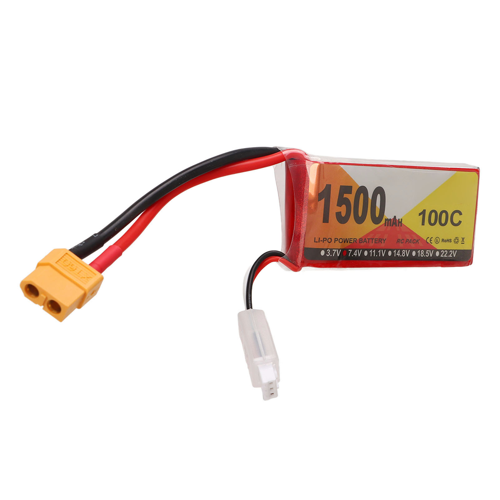 7,4 V 1500 Mah 100c 2s Lipo-akku Mit Xt60-anschluss Für H210 Rc-auto Und Quadcopter-drohne