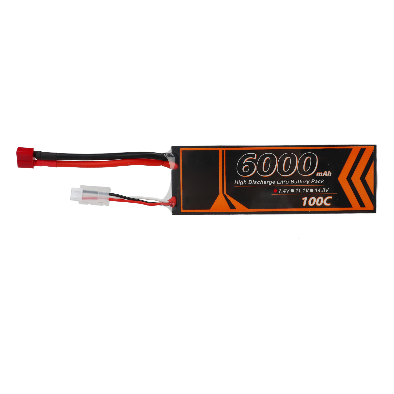 6000mah 7,4v 2s 100c Lipo-akku Mit Rotem T-stecker Für Rc-helikopter Und -autos