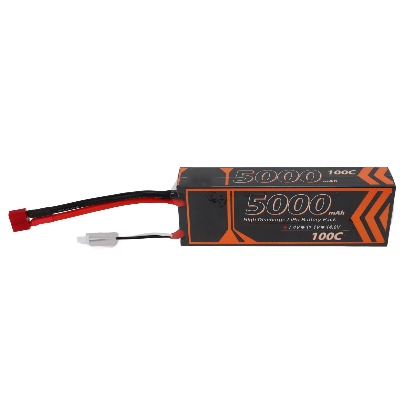 7,4 V 5000 Mah 2s 100c Lipo-akku Mit Rotem T-stecker Für Rc-modelle – Verstärktes Gehäuse