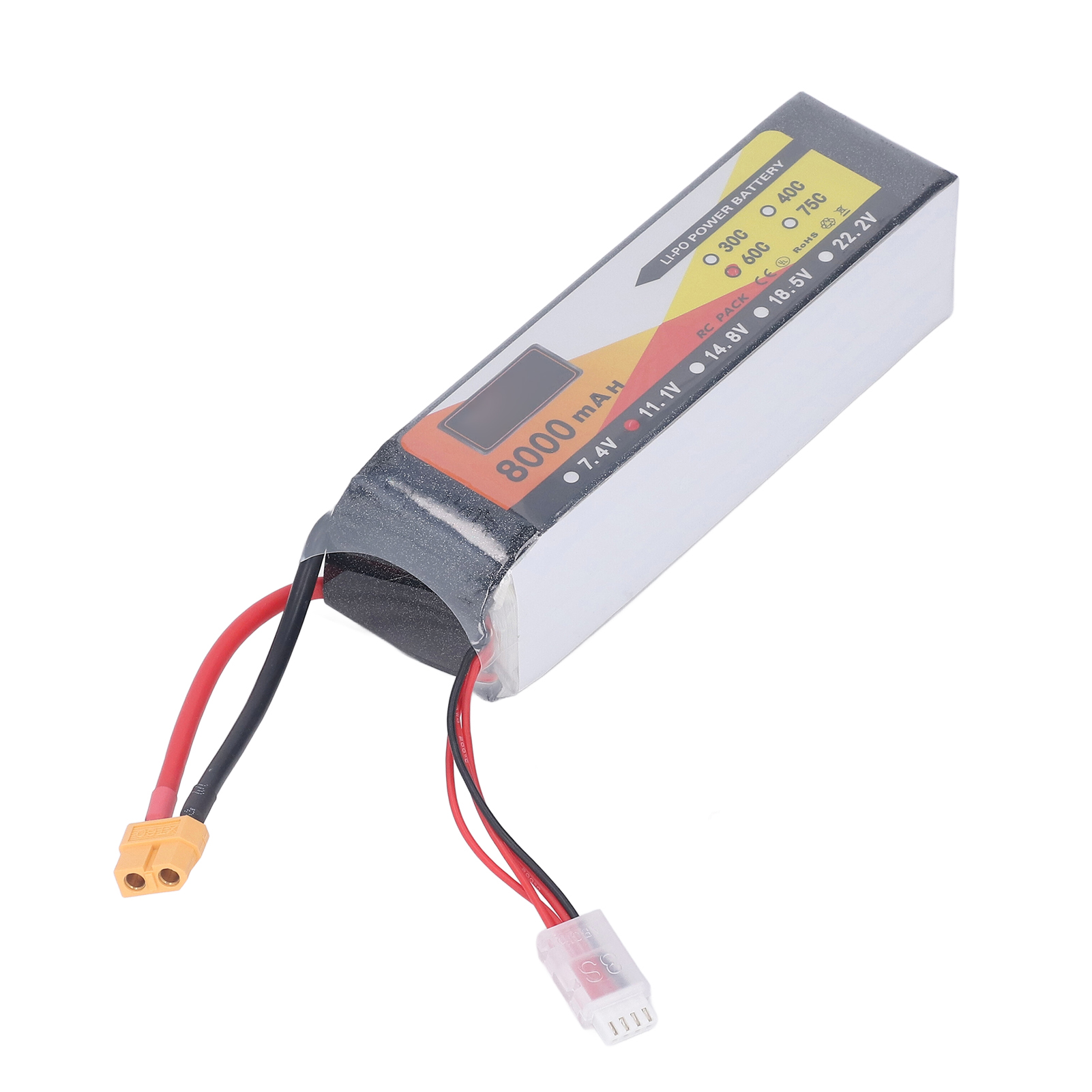 8000mah 11,1v 3s 60c Lipo-akku Mit Xt60-anschluss Für Rc-autos Und Hubschrauber