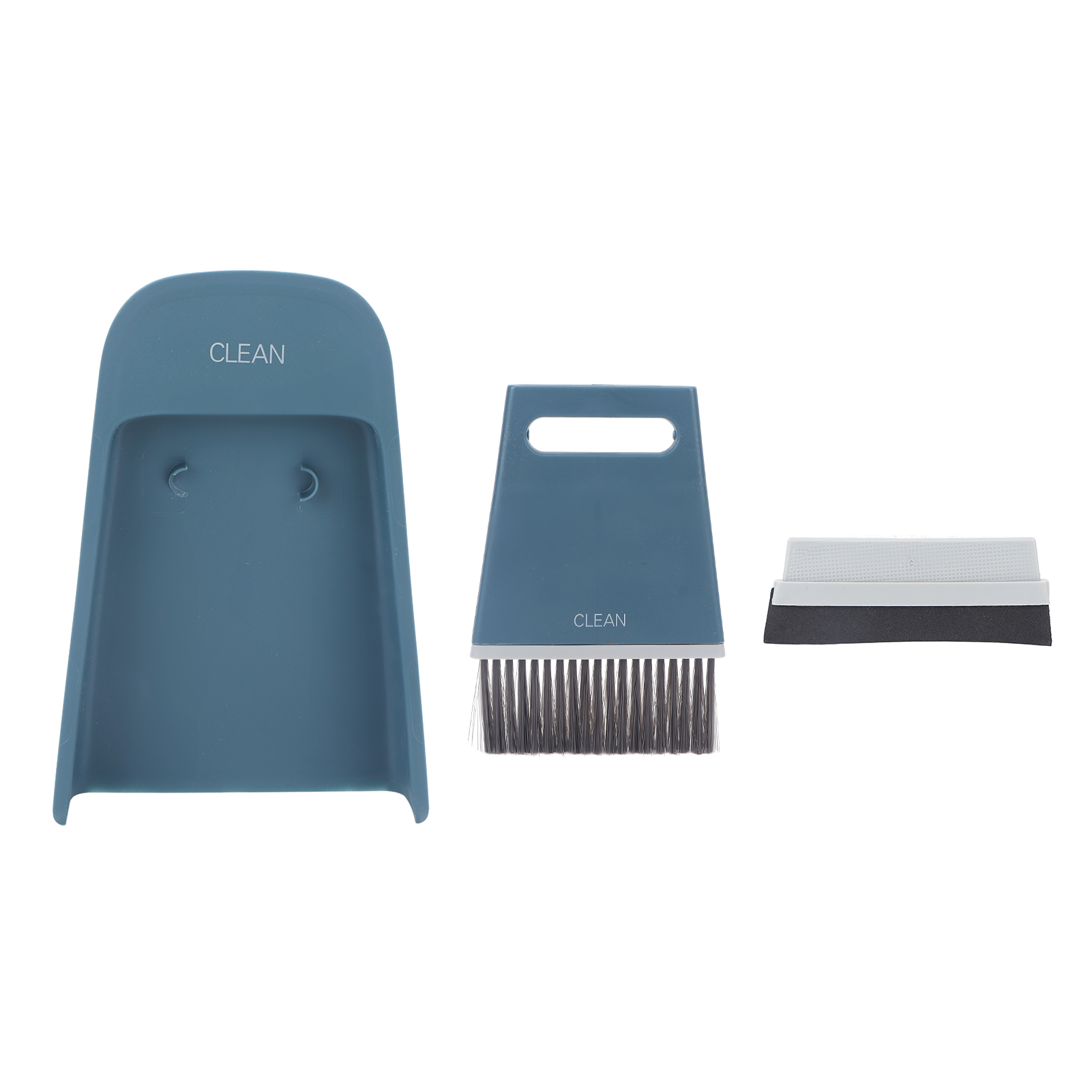 3-teiliges Mini-reinigungsbürsten- Und Staubschaber-set Für Büro, Nagelstudio, Blau