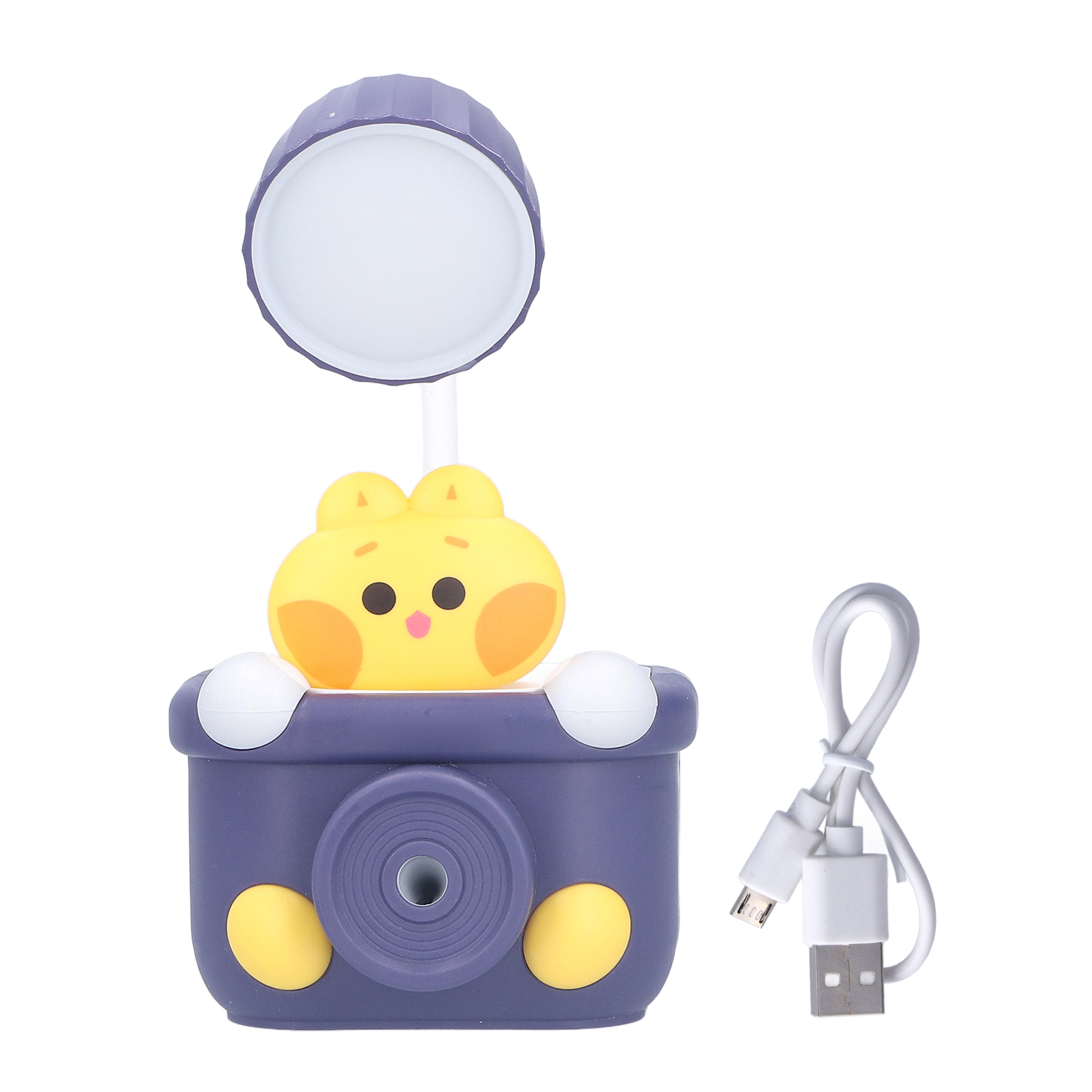 Niedliche, Katzenförmige Led-schreibtischlampe Mit Stifthalter, Anspitzer Und Usb-anschluss, Blau