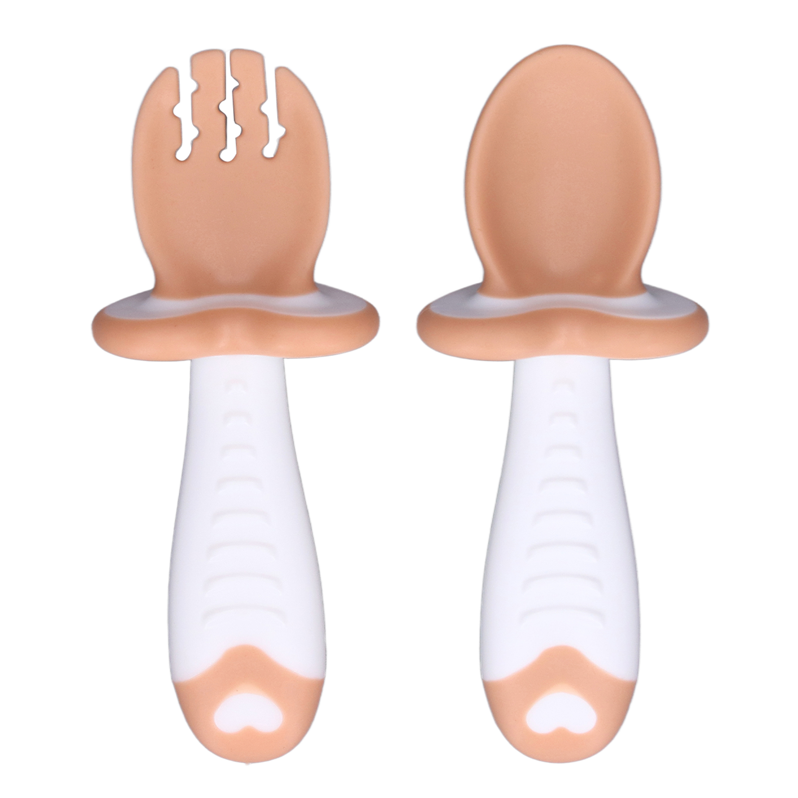 Babybesteck-set – Weiches Pp-essbesteck Für Kinder, Kurze Griffe, Zum Selbstständigen Essen Lernen, Braun