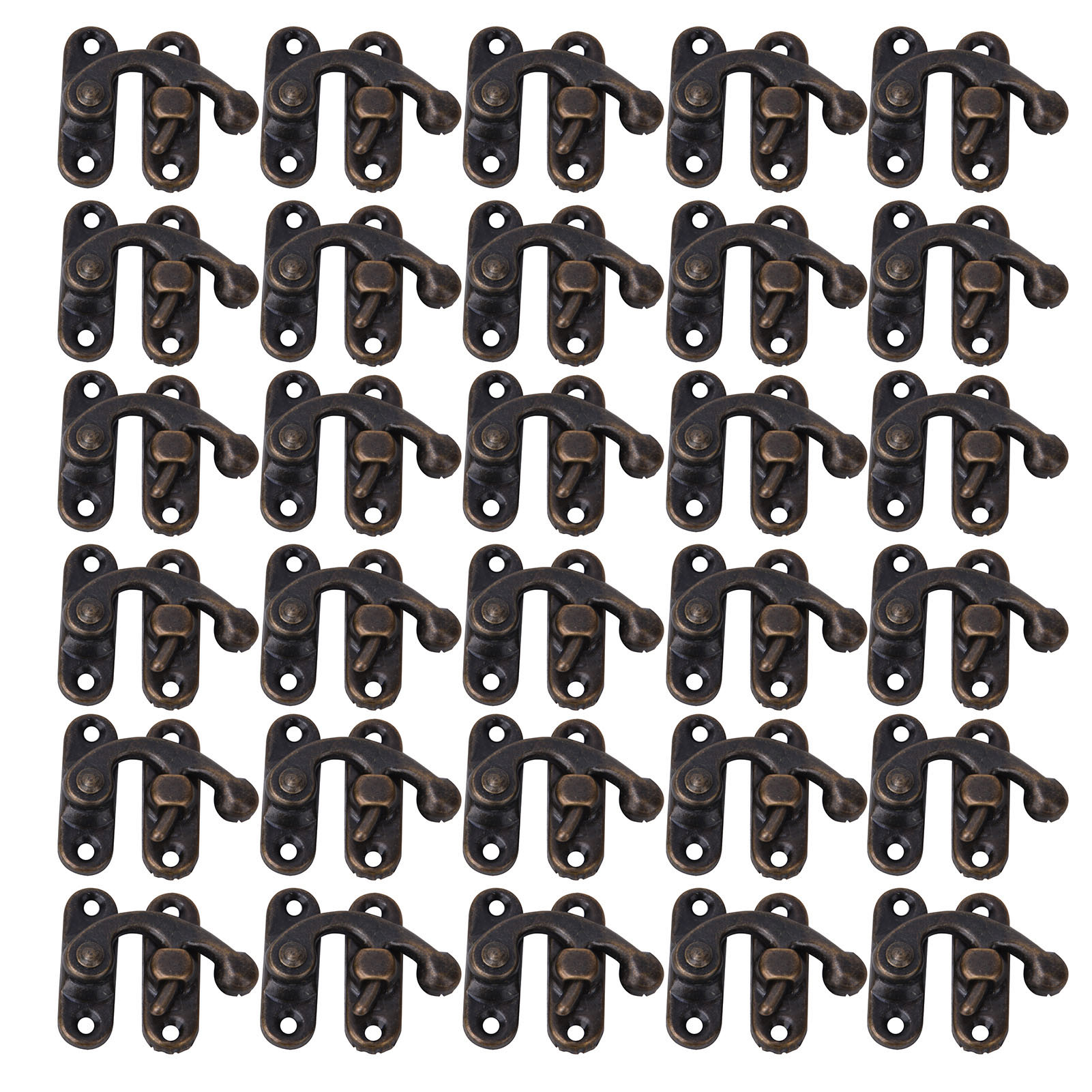30 Stück Retro-schnitthaken Aus Eisen Für Schmuckkästchen Und Geschenke, 3,2 X 2,8 Cm – Bronze, Gerader Verschluss