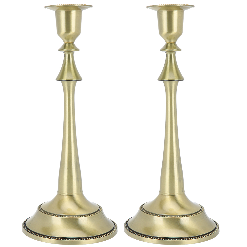Zweiteiliges, Modernes Kerzenständer-set Mit Einem Arm, Elegante Wohndekoration Für Hochzeiten Oder Wohnzimmer, Oberfläche In Antikbronze.