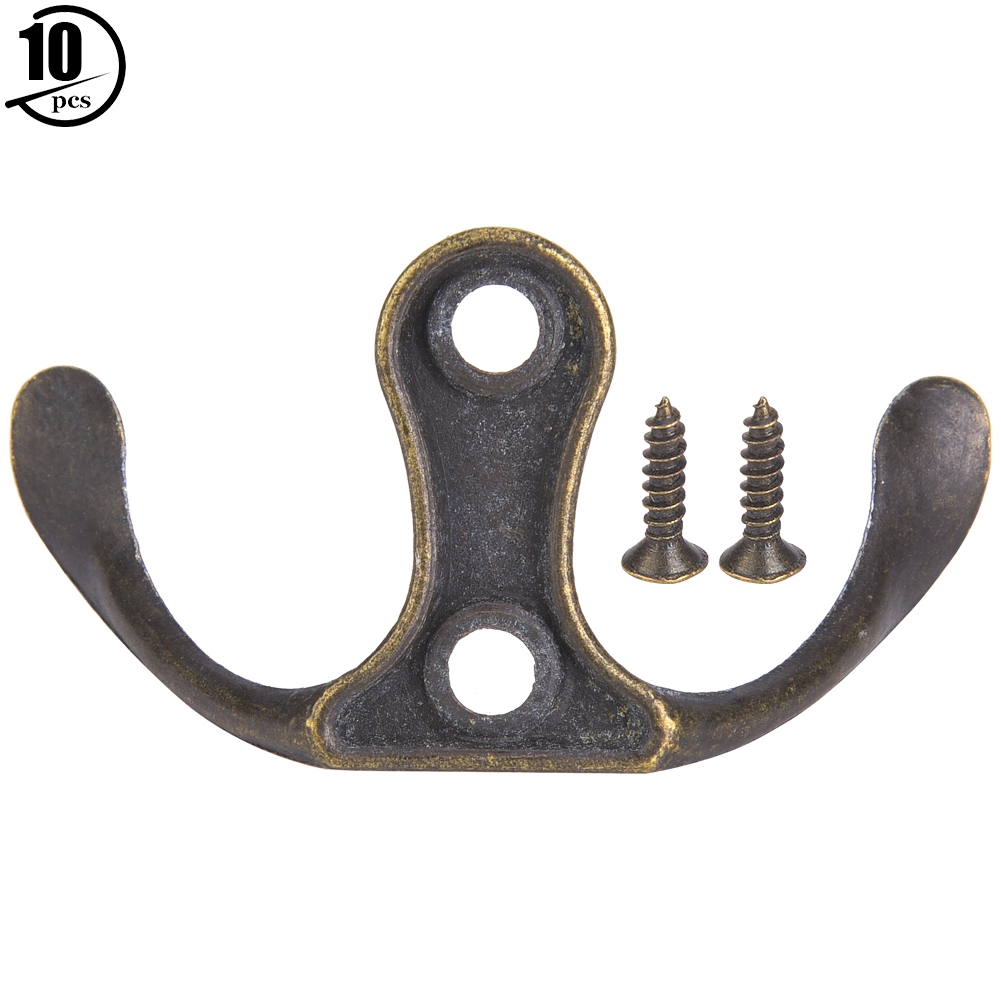 10 Vintage-wandhaken Aus Zinklegierung, Bronze-cyan, Diy-zubehör Für Kleidung