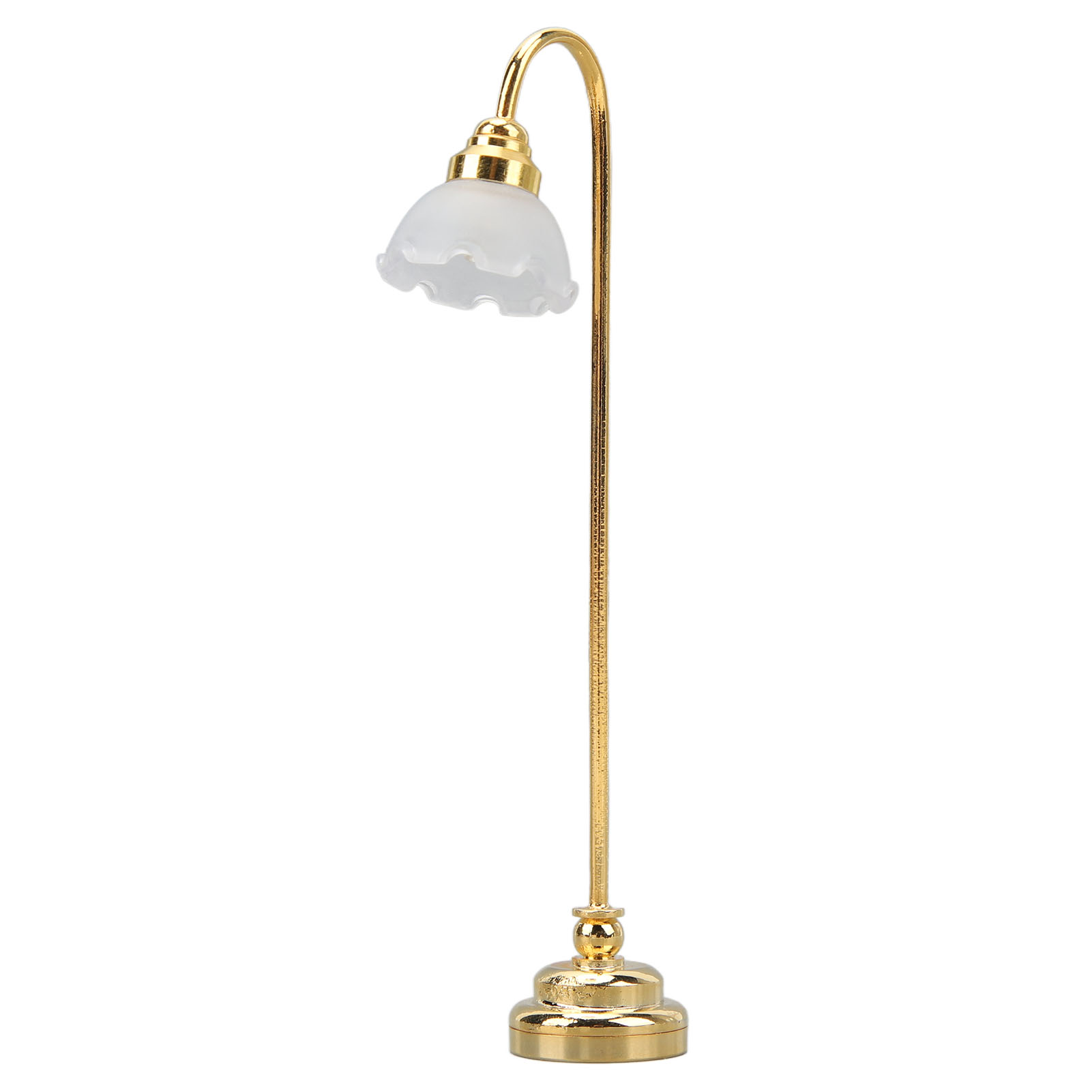Miniatur-stehlampe Für Puppenhäuser, Gold Und Blumen, Maßstab 1:12, Niedliche Dekorative Leuchte