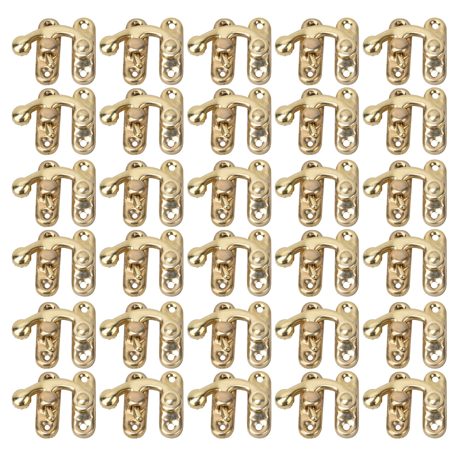 30 Vintage-eisenhaken Für Schmuck- Und Geschenkboxen – 3,2 X 2,8 Cm – Gelb – Linkshändige Verriegelung
