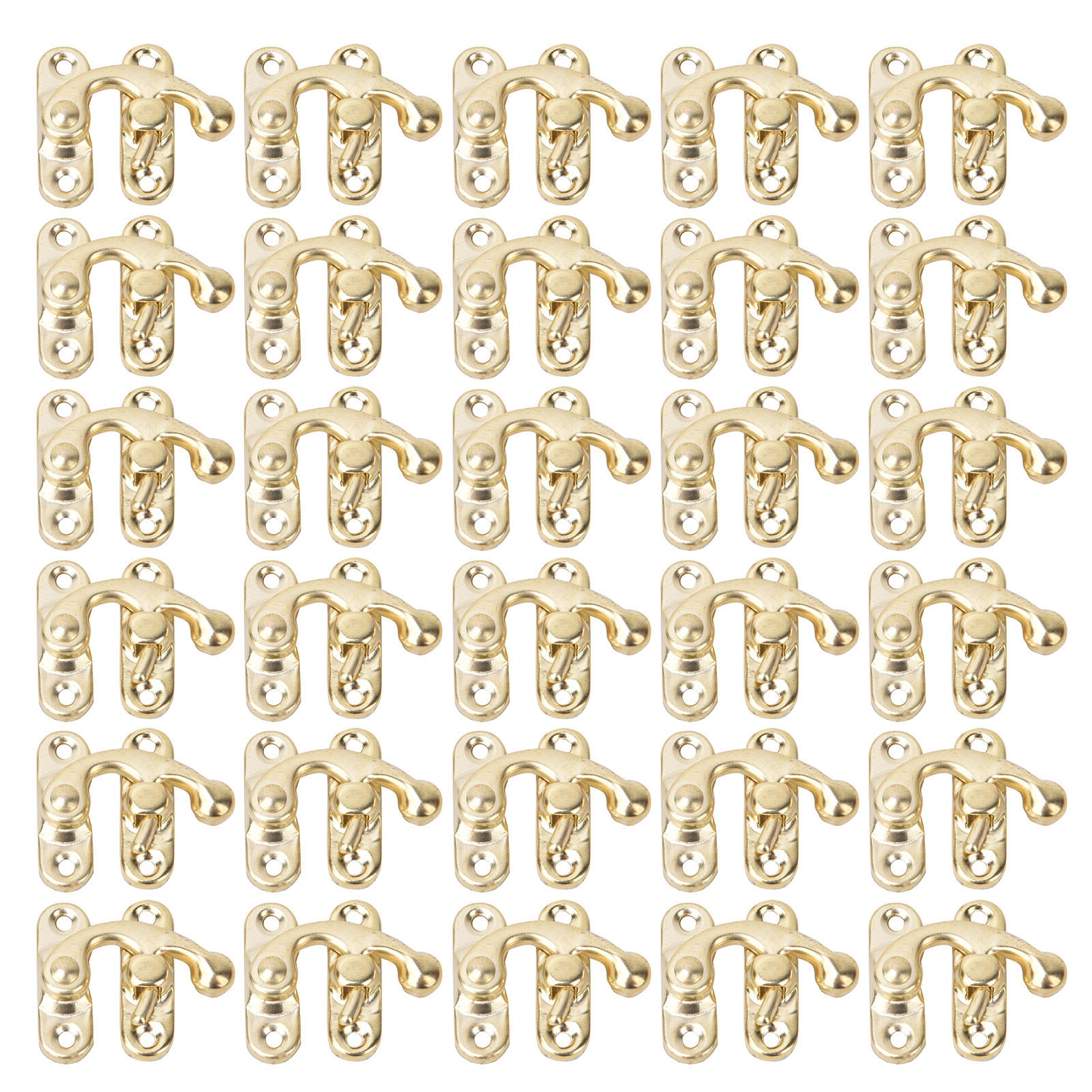 30 Vintage-schließhaken Aus Eisen Für Schmuck- Und Geschenkboxen – 3,2 X 2,8 Cm – Gelb, Rechtshänder-ausführung