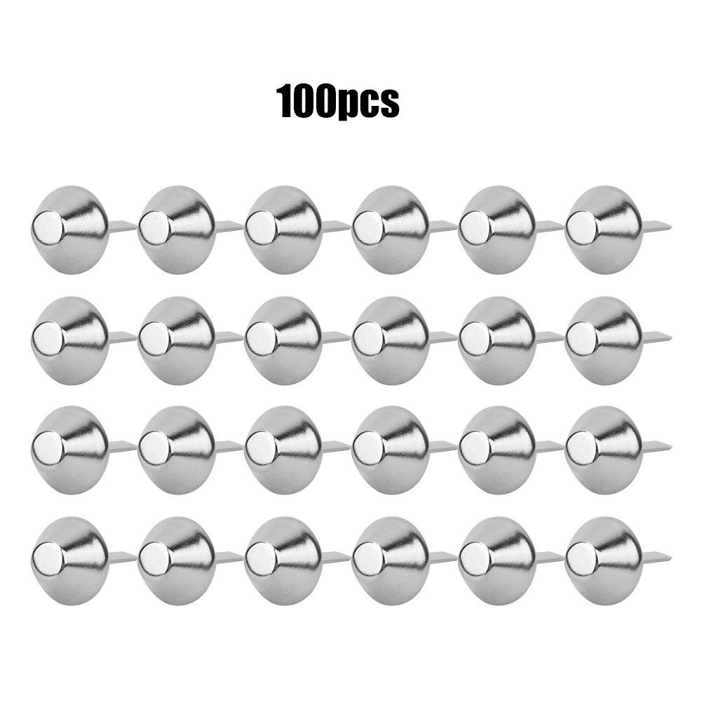 100 Stück Silberne, Pilzförmige Flachschaftnägel Aus Eisen Für Diy-lederhandwerkszubehör