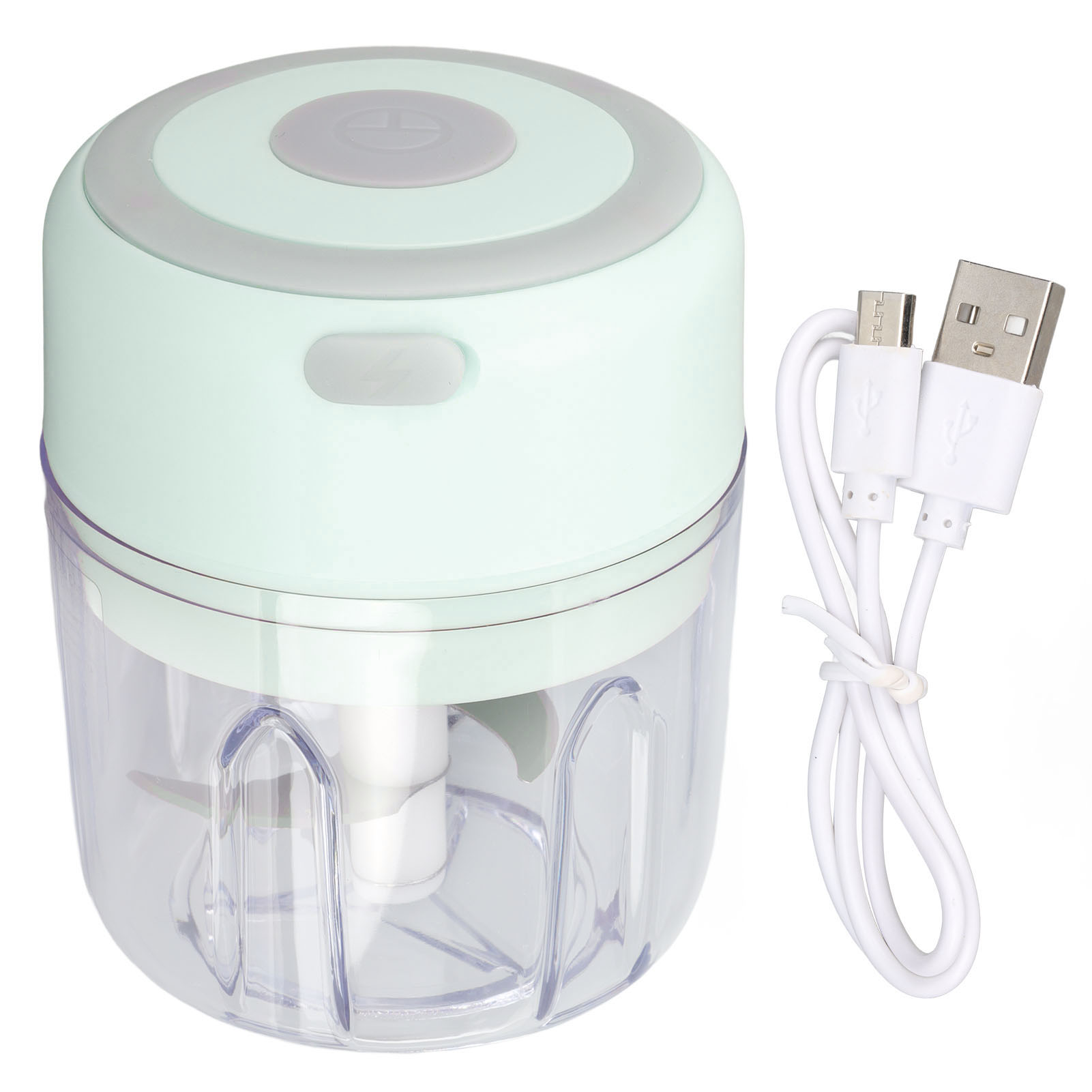 Elektrischer Mini-knoblauchschneider, Leistungsstarker Motor, Großes Fassungsvermögen Von 250 Ml, Edelstahl 304, Grün