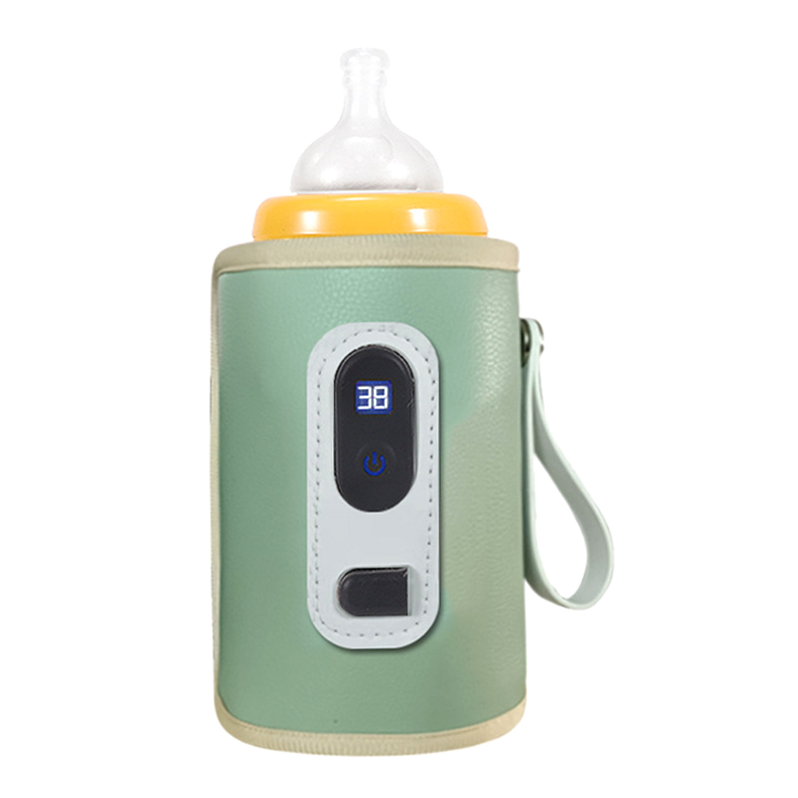 Tragbarer Usb-babyflaschenwärmer Mit Lcd-bildschirm, Präziser Temperaturregelung, Wasserdicht, Grün