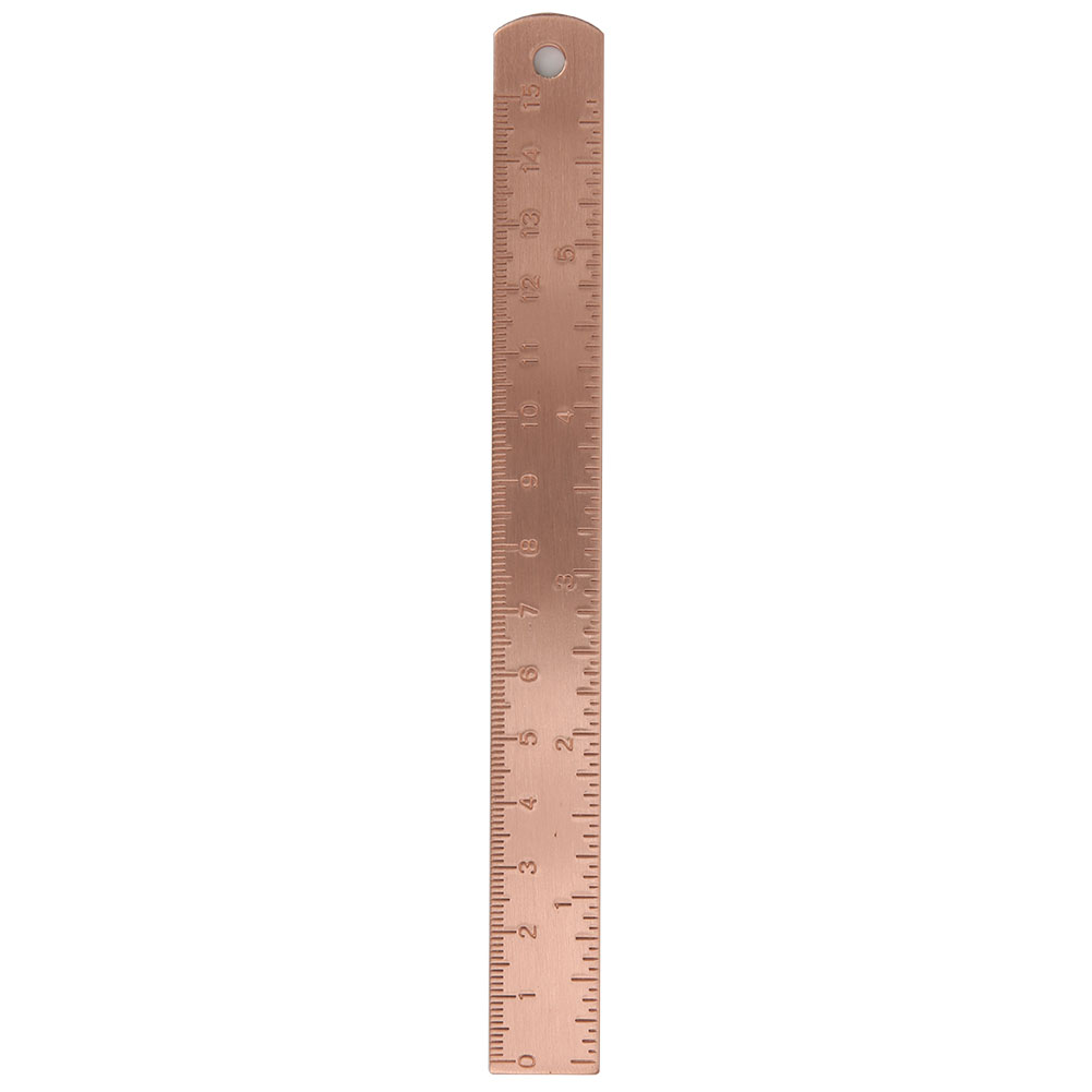 Dickes Kupferlineal, 15 Cm, Skala 0-150 Mm, Präzises Zeichenzubehör, Langlebiges Metalllineal