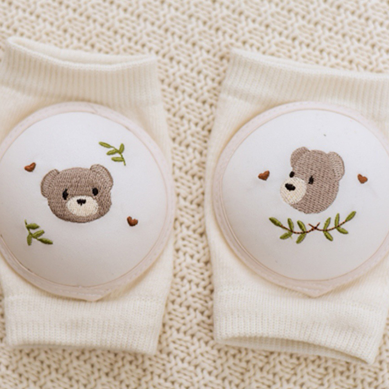 Baby-knieschoner Für Kinder Von 1-8 Jahren, Reine Baumwolle, Atmungsaktives Teddybärmuster, Ideal Zum Laufenlernen, Einheitsgröße