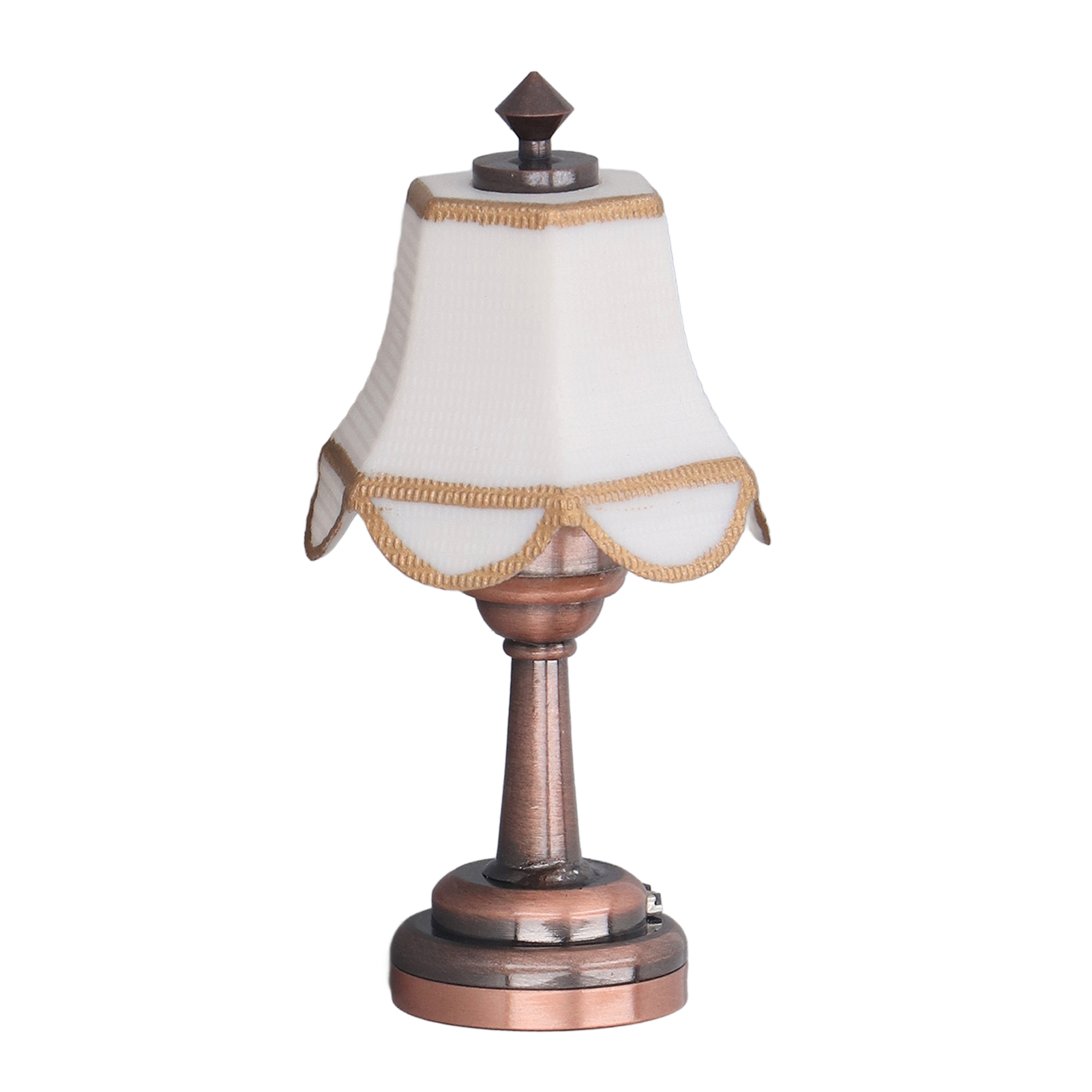 Elegante Puppenhaus-tischlampe, Batteriebetriebene Led, Miniatur Aus Metall Und Kunststoff, Maßstab 1:12