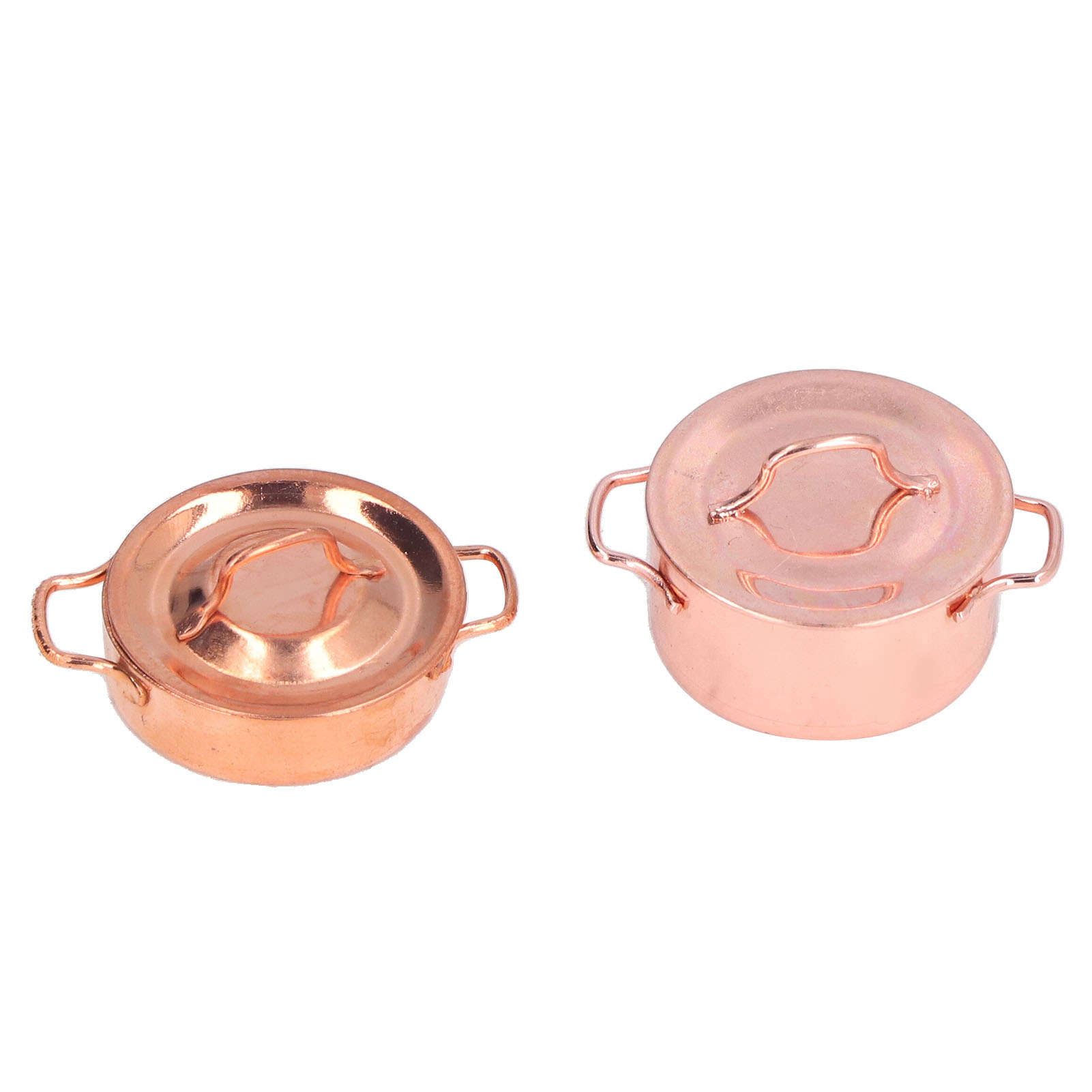 2-teiliger Topf Aus Aluminiumlegierung, Maßstab 1:12, Puppenhaus-miniaturküchenaccessoire, Dekoration, Geschenk