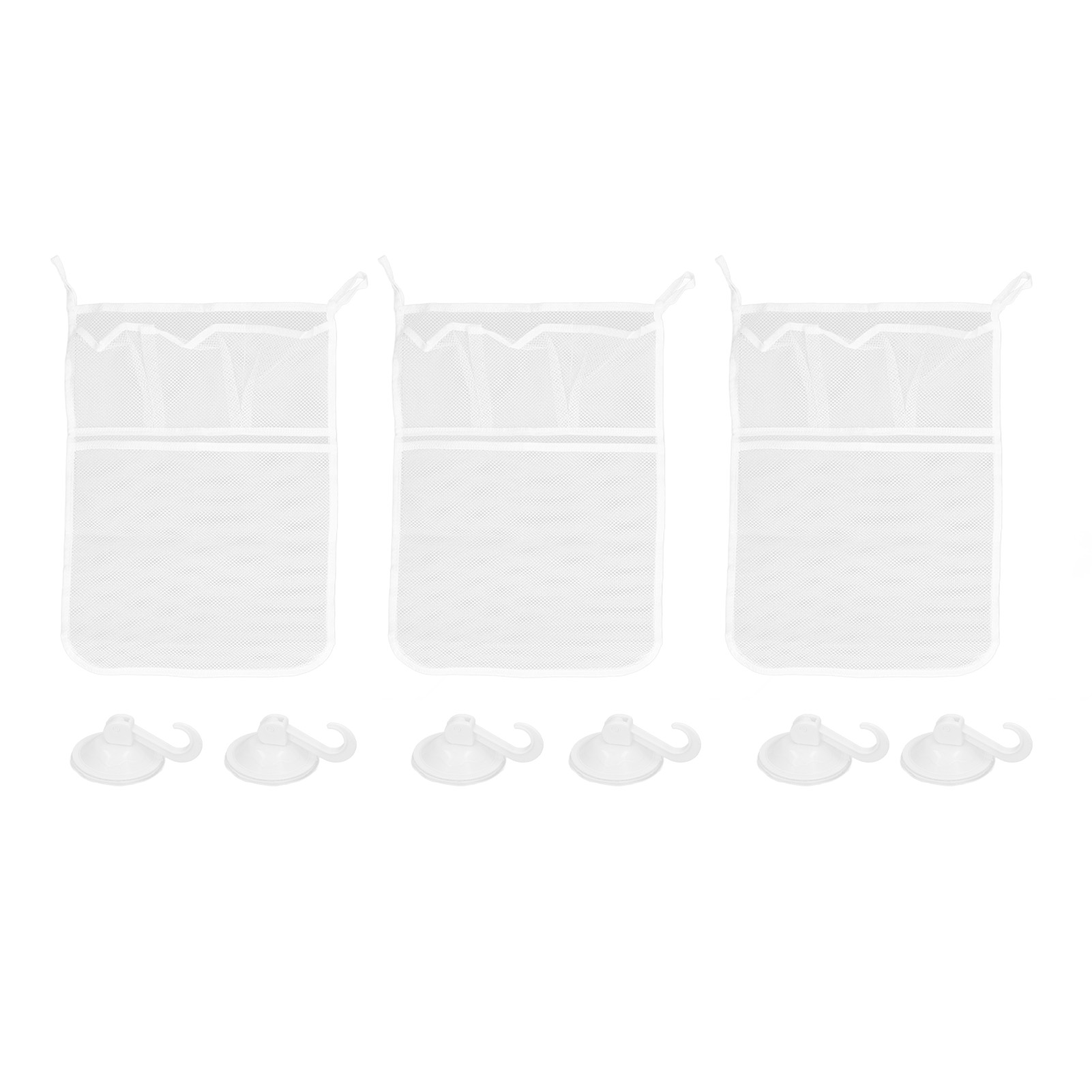 Aufbewahrungsnetz Für Badespielzeug Aus Polyester Mit 4 Taschen Und Saugnäpfen, Hängebeutel Mit Haken Für Babyspielzeug