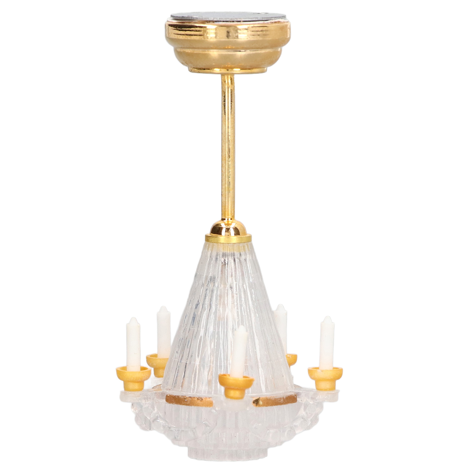 Miniatur-kronleuchter Im Maßstab 1:12 Mit 5 Led-kerzen Für Puppenhäuser, Dekorative Deckenlampe