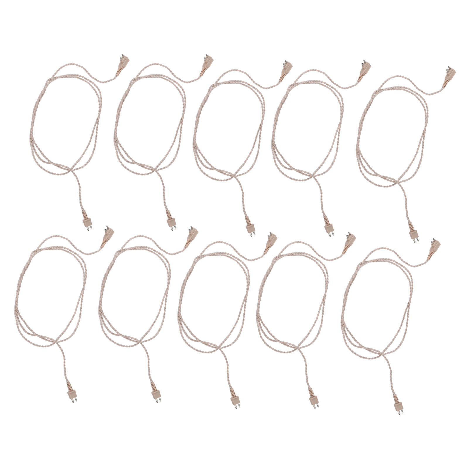 2-poliges Hörgerätekabel, 75 Cm, Hitzebeständig, Robustes Pvc, 10er-packung