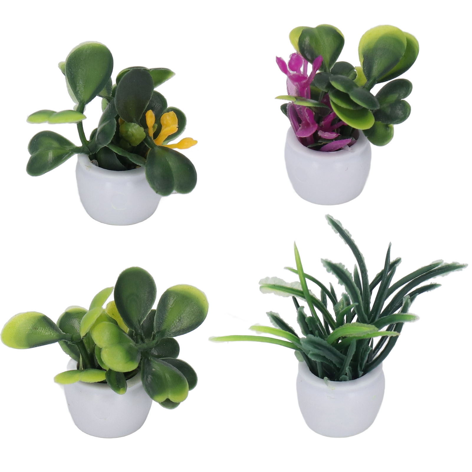 Miniatur-topfpflanzen Für Puppenhäuser Im Maßstab 1:12, Künstliche Blumen Und Bonsai Zur Dekoration Von Miniaturgärten