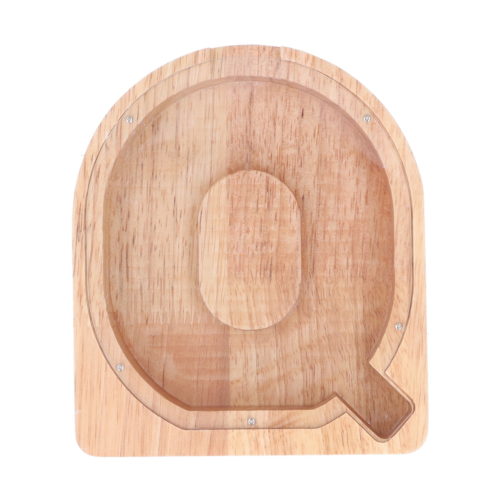Personalisierte, Transparente Spardose Aus Holz Für Kinder – Lern-spardose Mit Buchstabenmotiv
