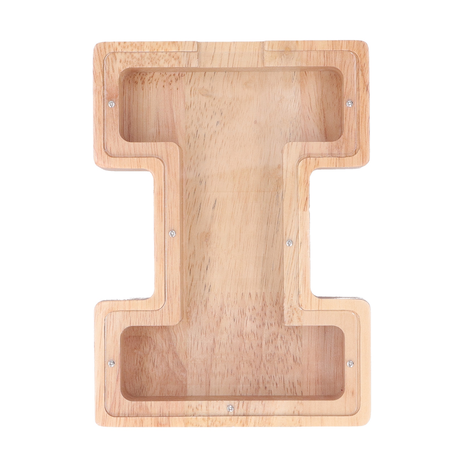 Personalisierte Transparente Spardose Aus Holz In Buchstabenform Für Kinder