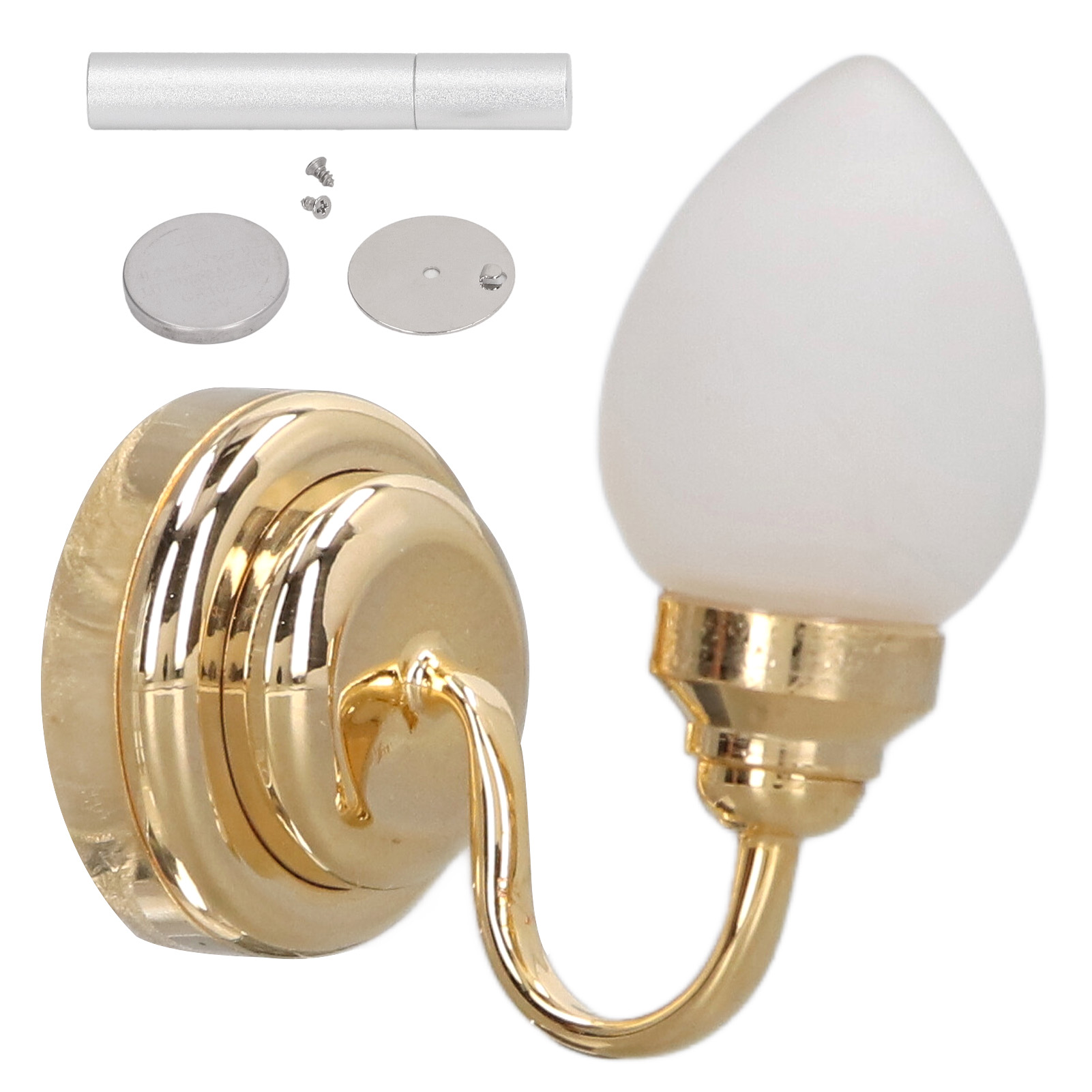 Miniatur-wandlampe Aus Mattiertem Glas Für Puppenhäuser Im Maßstab 1:12, Diy-dekoration Und Miniaturspielzeug Mit Spitz Zulaufendem Lampenschirm.