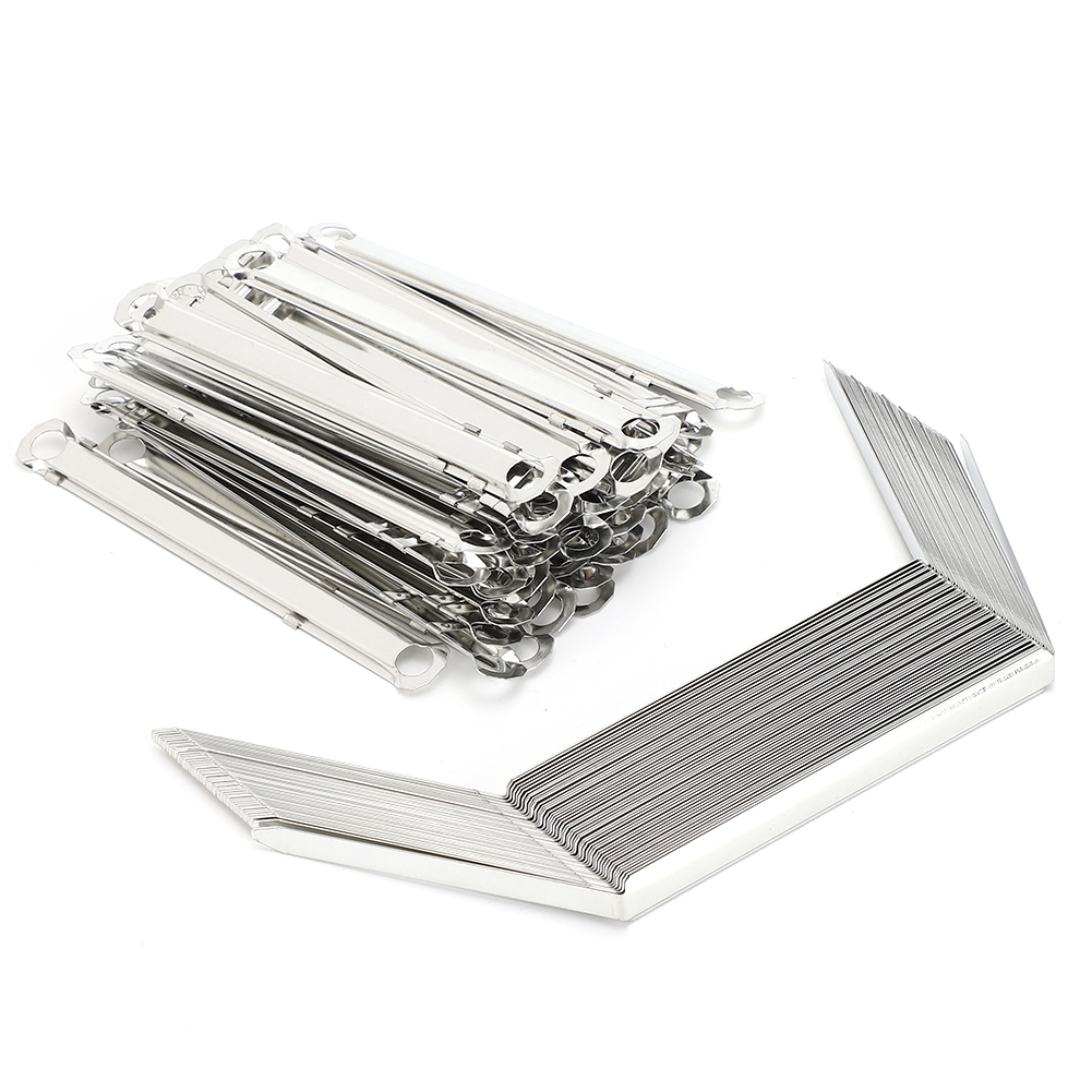 50 Metall-binderclips Mit 2 Löchern, 80 Mm Lange Bindeklammern Für Ordner, A4-gelochte Heftklammern, Büroklammern Für 350 Blatt