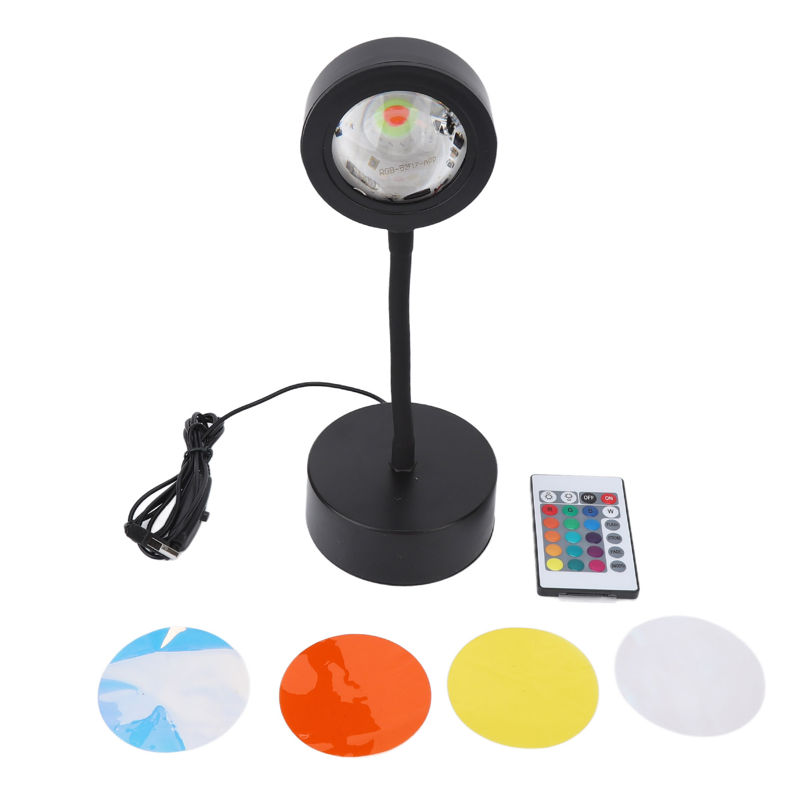 Sonnenuntergangs-projektionslampe Mit 64 Farben, 360°-drehung, Usb-anschluss, Fernbedienung, Innendekoration