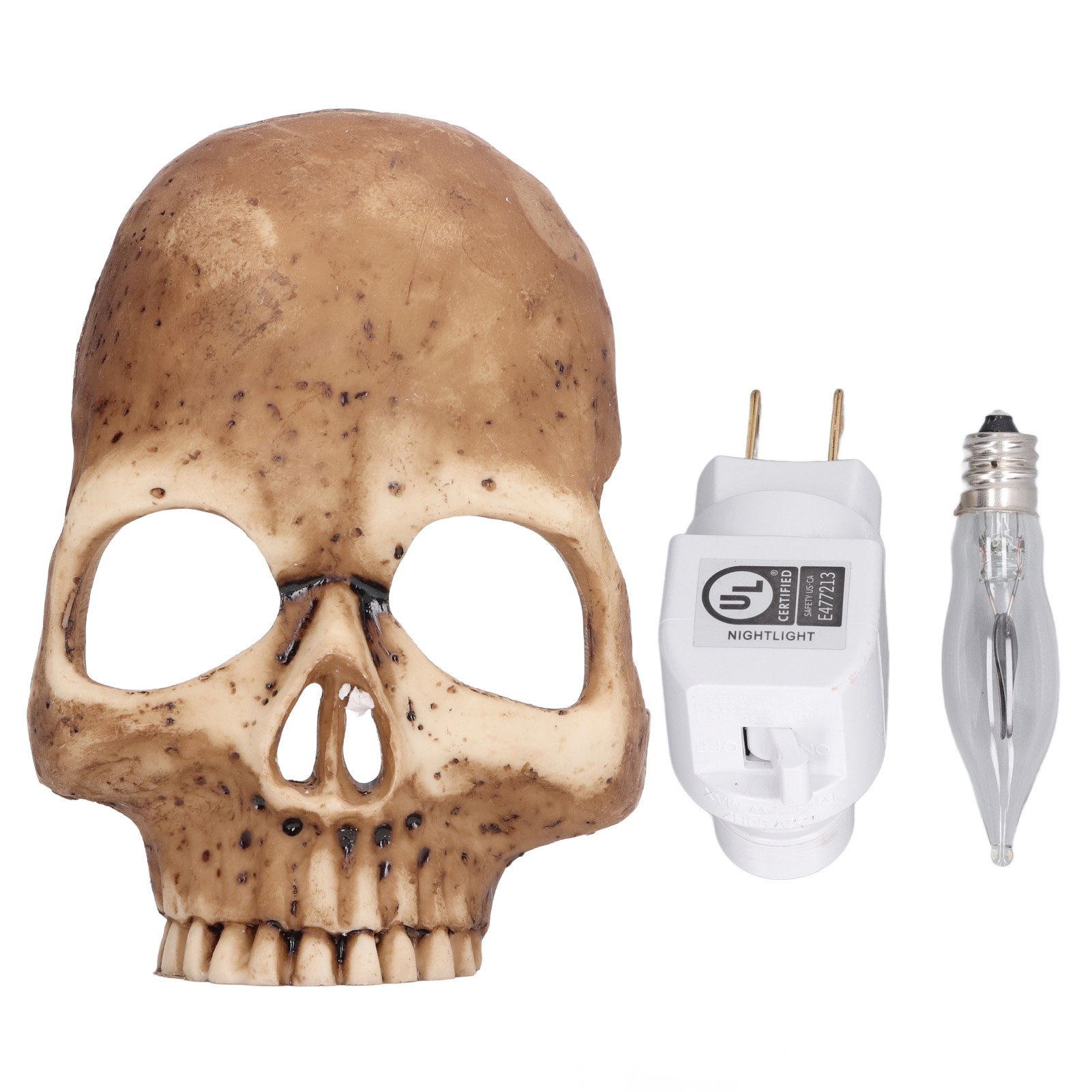 Halloween-skelettlampe, Totenkopf-nachtlicht, Innovativer Wandstecker, Lustige Handgefertigte Dekoration, 120 V (us-stecker)