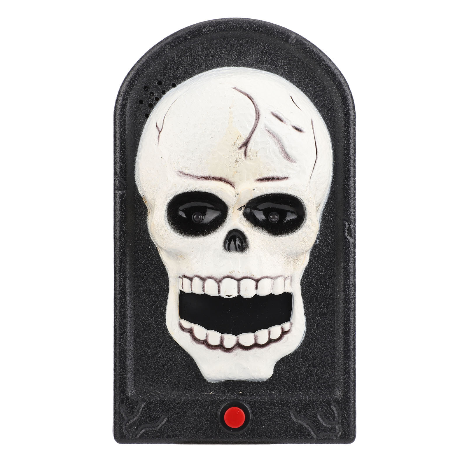Licht- Und Klangstarke Halloween-türklingel In Form Eines Totenkopfes Zur Dekoration Eines Spukhauses, Einer Bar Oder Eines Escape Rooms.