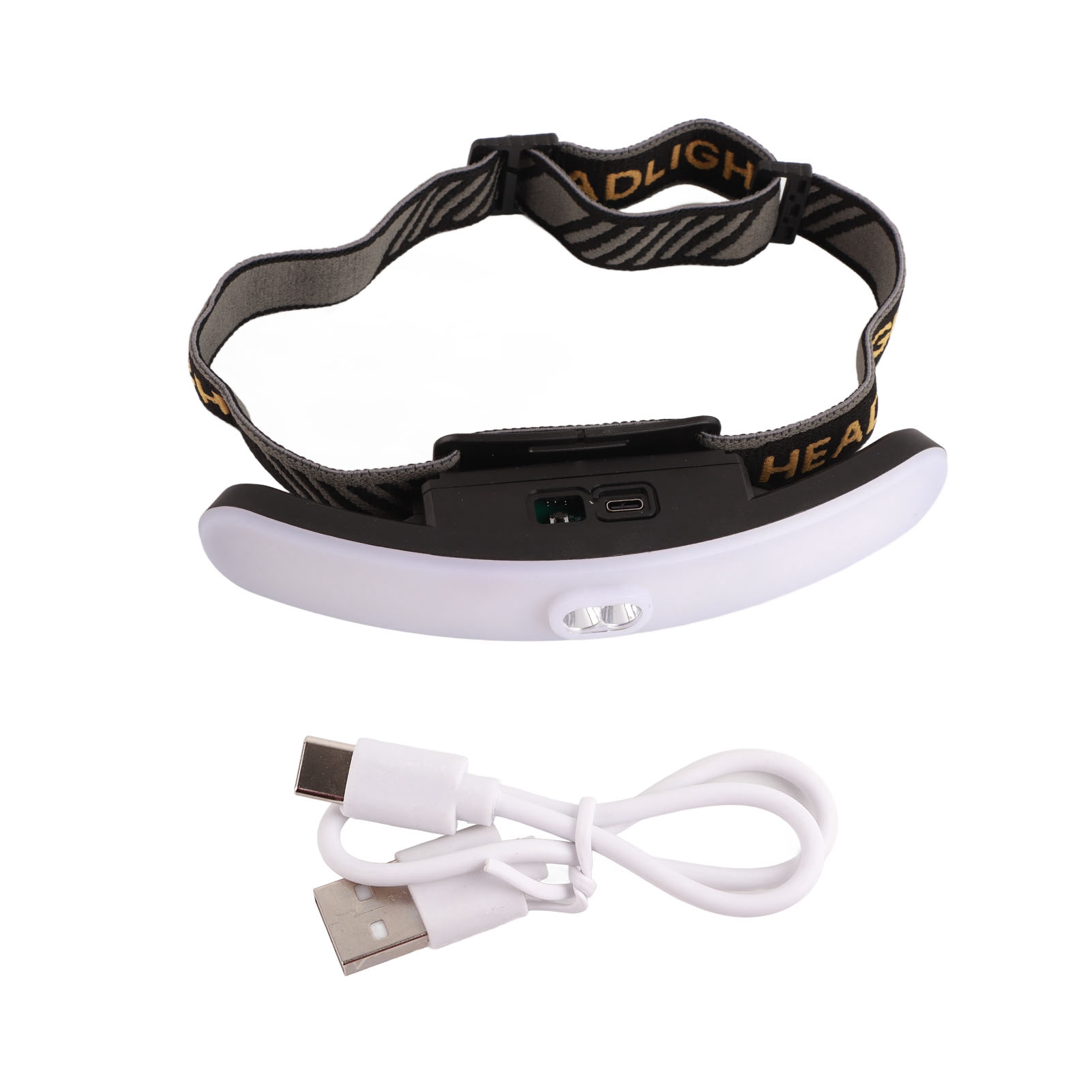Wiederaufladbare Led-stirnlampe Mit Usb-c-anschluss, Wasserdicht, 6 Leuchtmodi, Leicht, Mit Elastischem Kopfband Zum Wandern