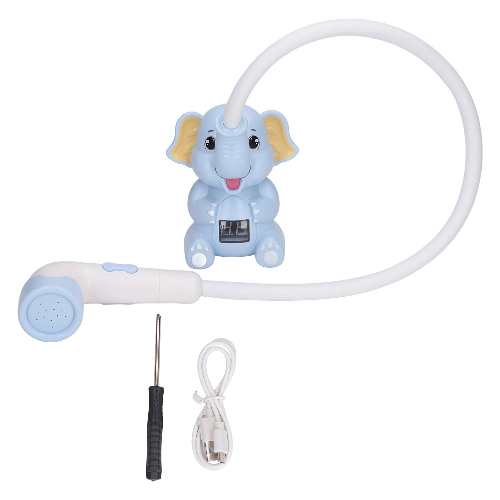 Baby-duschkopf Mit Integriertem Thermometer, Tierform, Flexiblem Schlauch Und Wasserspielzeug