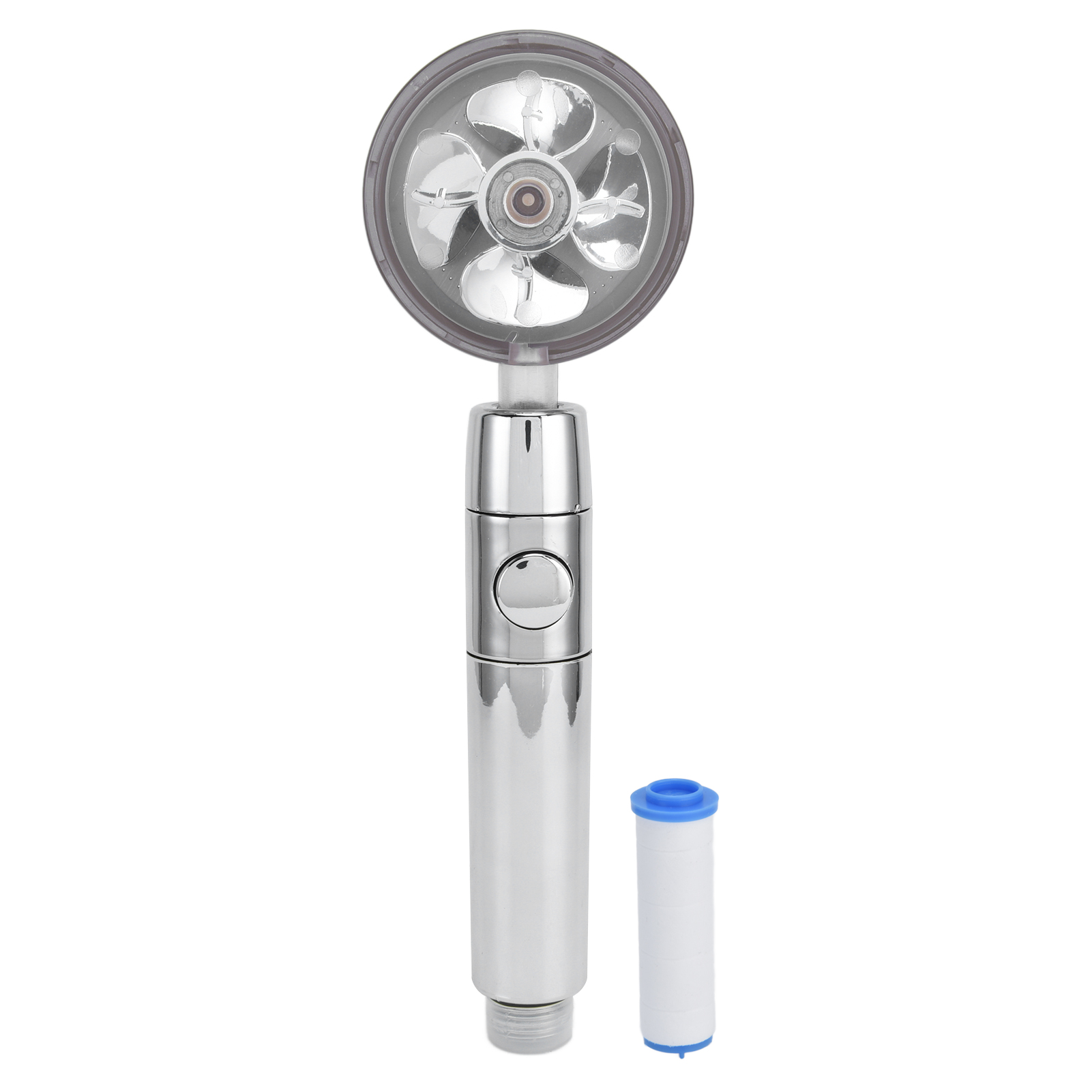 Handbrausekopf Mit Filter, Turbodruck Und Pausentaste – Transparentes Badezimmeraccessoire
