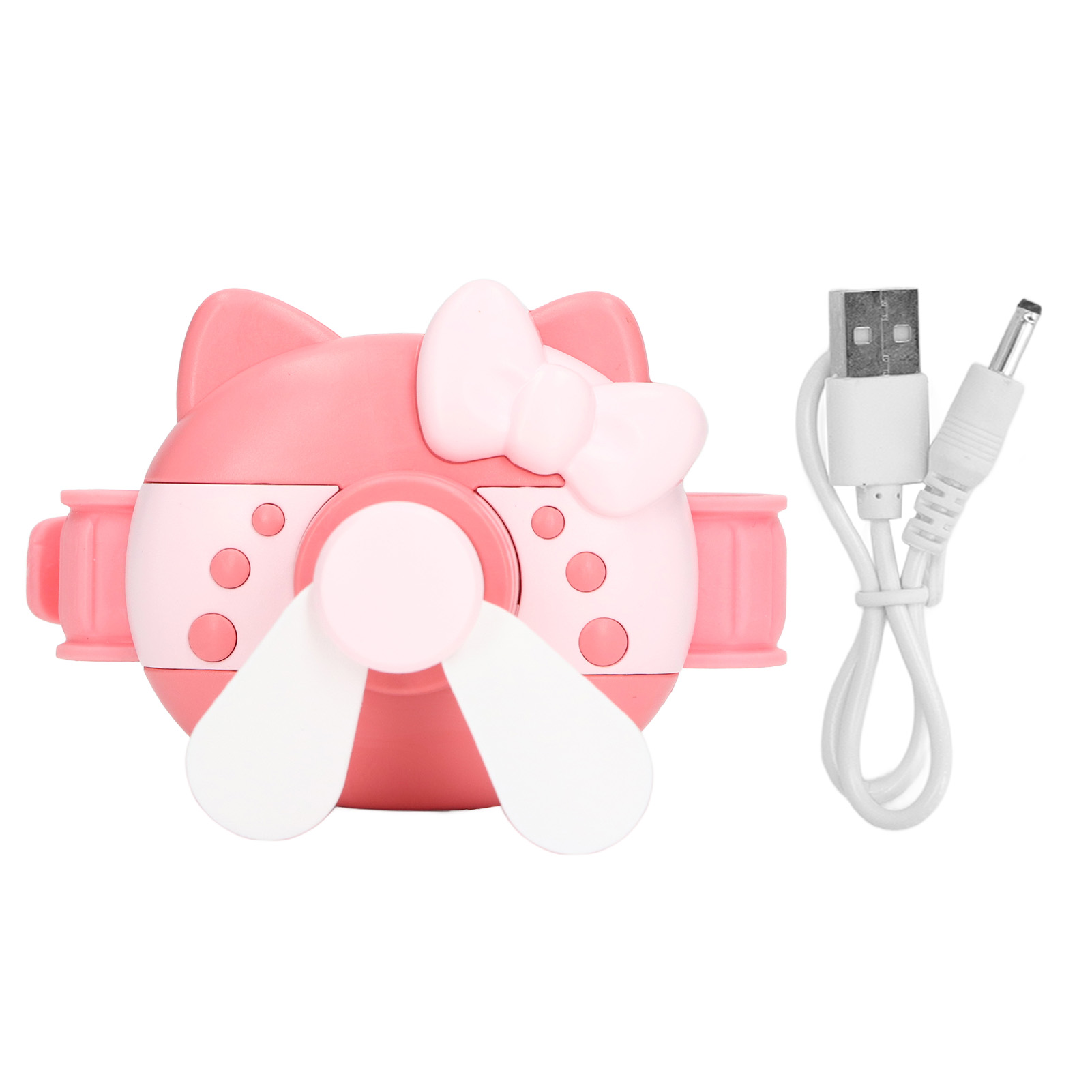 Mini-usb-wiederaufladbarer, Tragbarer Handgelenkventilator Für Kinder Und Mädchen – Korallenrot