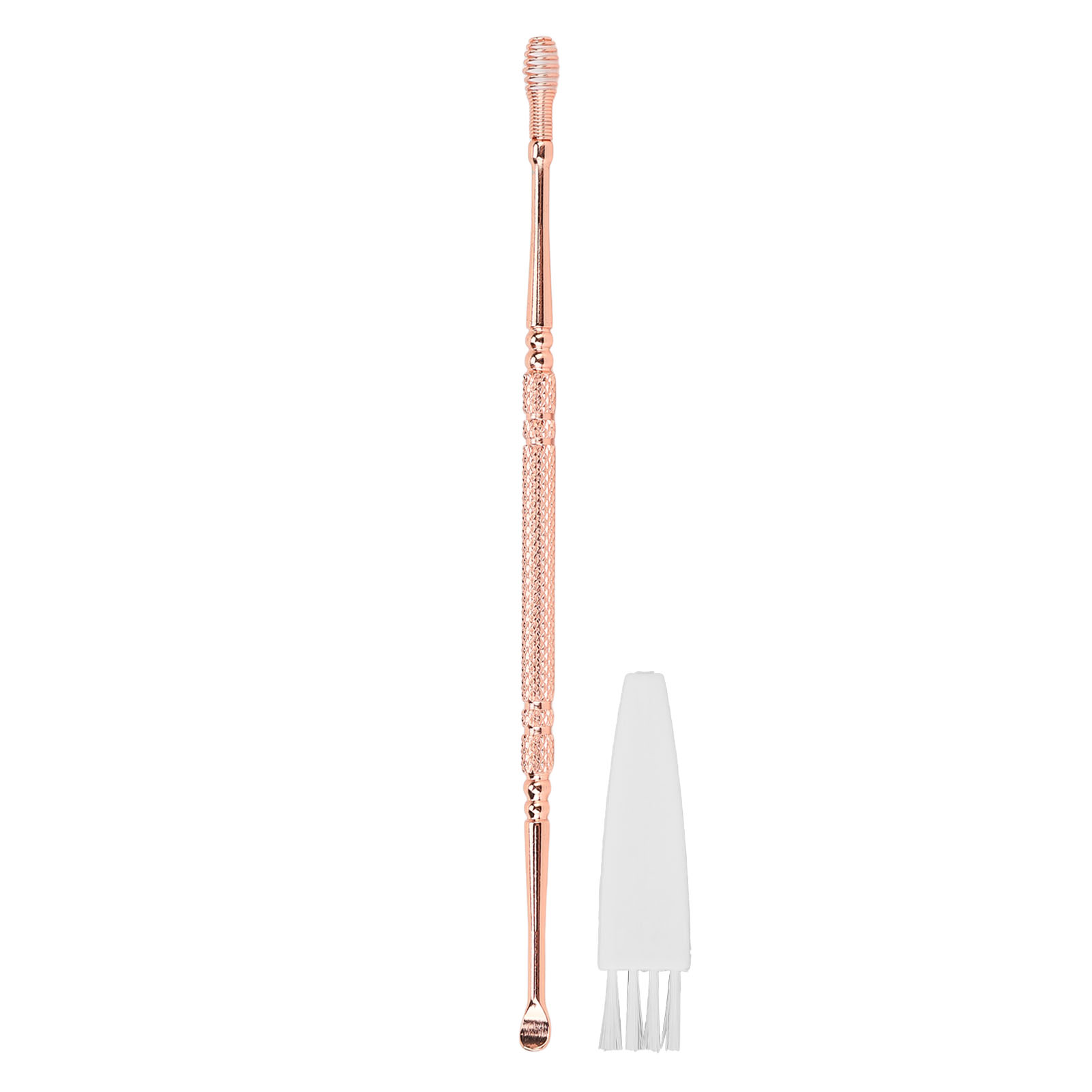 Doppelseitiger Ohrreiniger Aus Edelstahl, Ergonomisches Design, Juckreizlindernd, Roségoldene Oberfläche