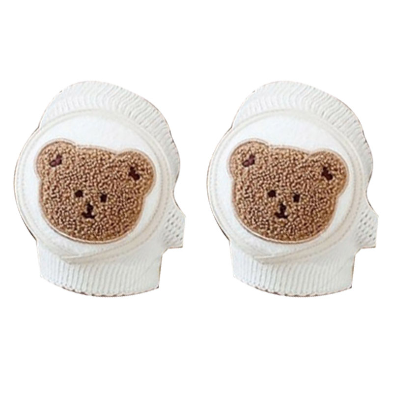 Weiche, Verstellbare Und Rutschfeste Baby-knieschoner Aus Baumwolle – Lauflernhilfe Mit Teddybär-motiv