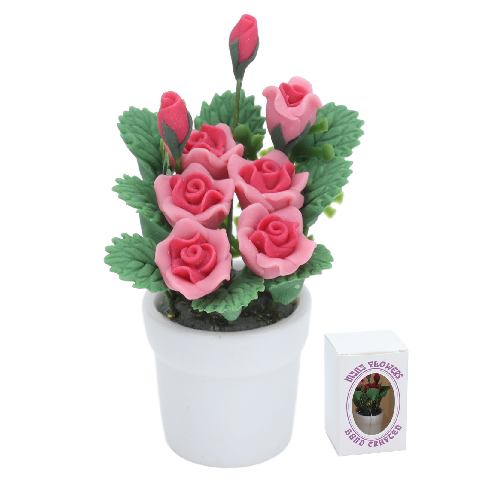 Miniatur-blumenstrauß 1:12 Für Puppenhäuser – Realistische Rosen Im Korb, Exquisite Dekoration Und Geschenk