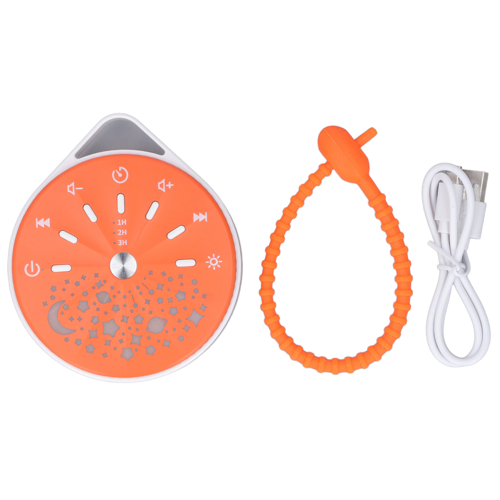 Led-babygeräuschmaschine Mit Wechselnden Farben, Zweifarbiger Anzeige Und Einschlafhilfe (orange)