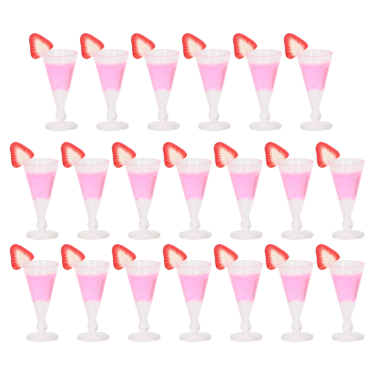 20 Miniatur-cocktailgläser Für Puppenhäuser Im Maßstab 1:12, Rosa Dekoration Für Realistische Szenen