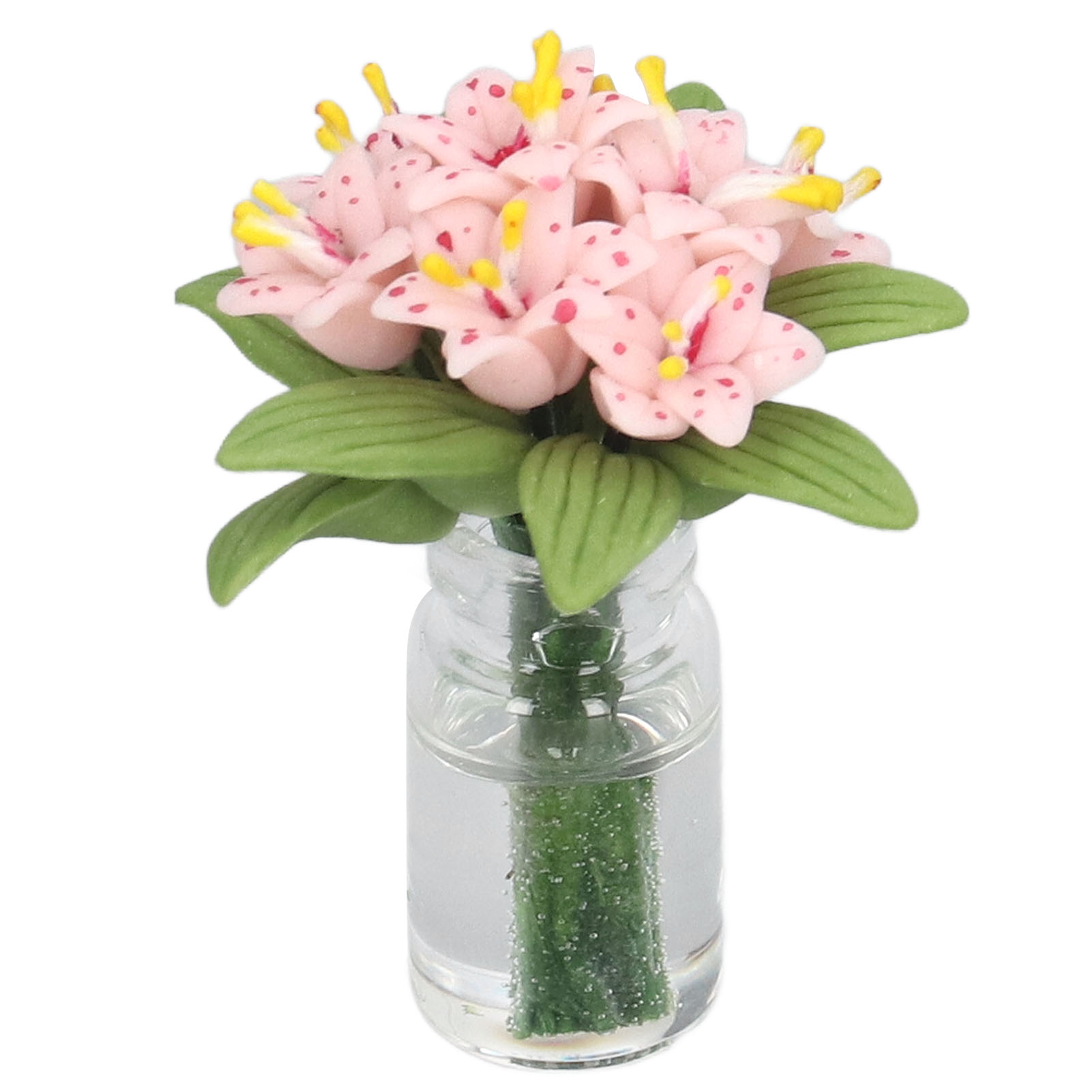 Künstliche Miniatur-lilien In Rosa Für Puppenhaus, Heimdekoration Und Kreatives Geschenk