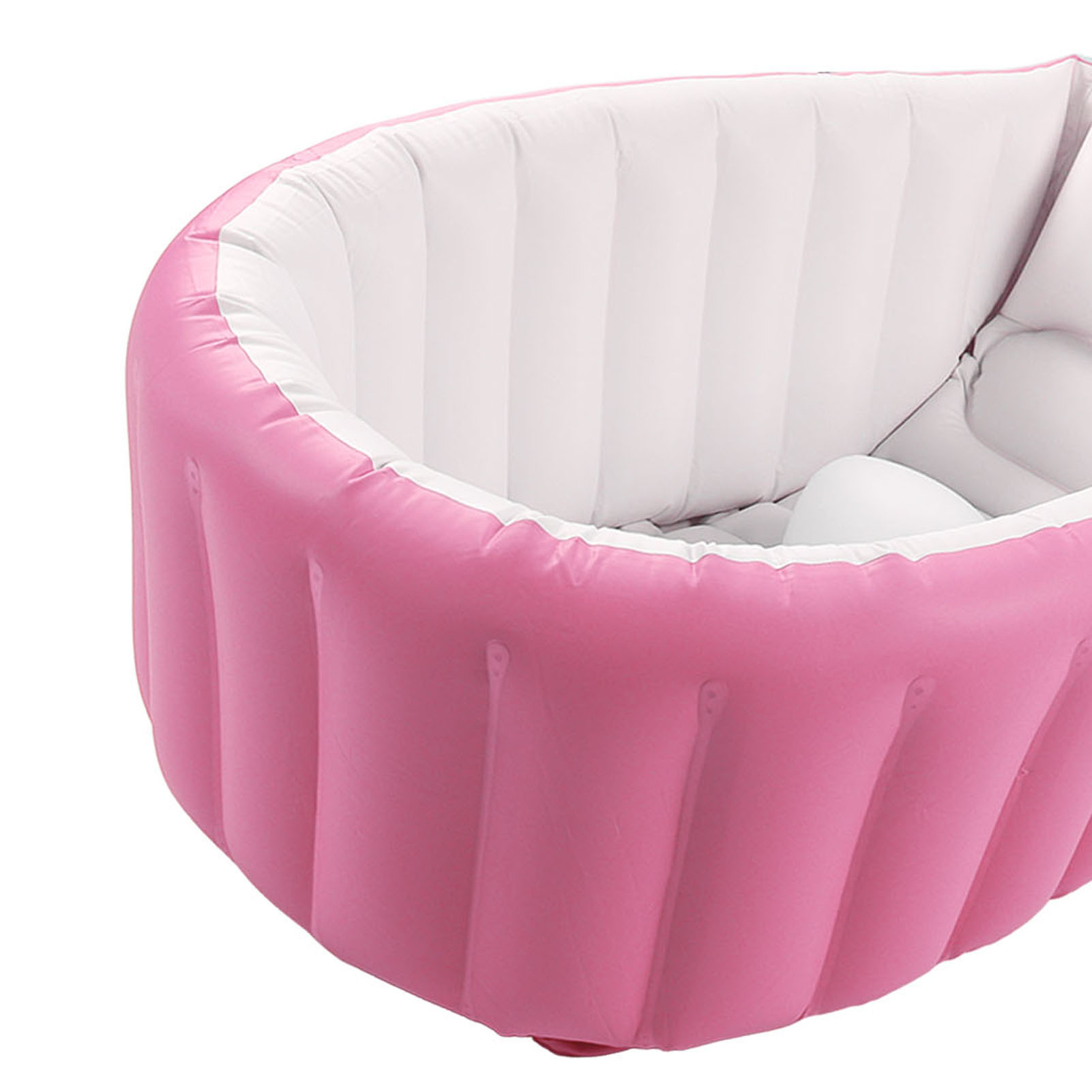 Aufblasbare Babybadewanne Mit Luftpumpe, Rutschfestem Boden, Wasserstandsanzeige, Tragbar Fürs Badezimmer, Rosa