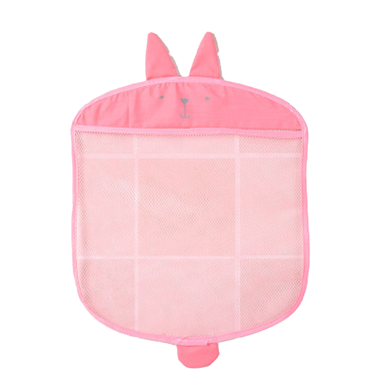 Schnell Entwässerndes, Wandmontiertes Badezimmer-aufbewahrungsnetz Mit Spielzeugtasche In Cartoon-form Und Saugnapf Für Handtücher Und Toilettenartikel, Rosa