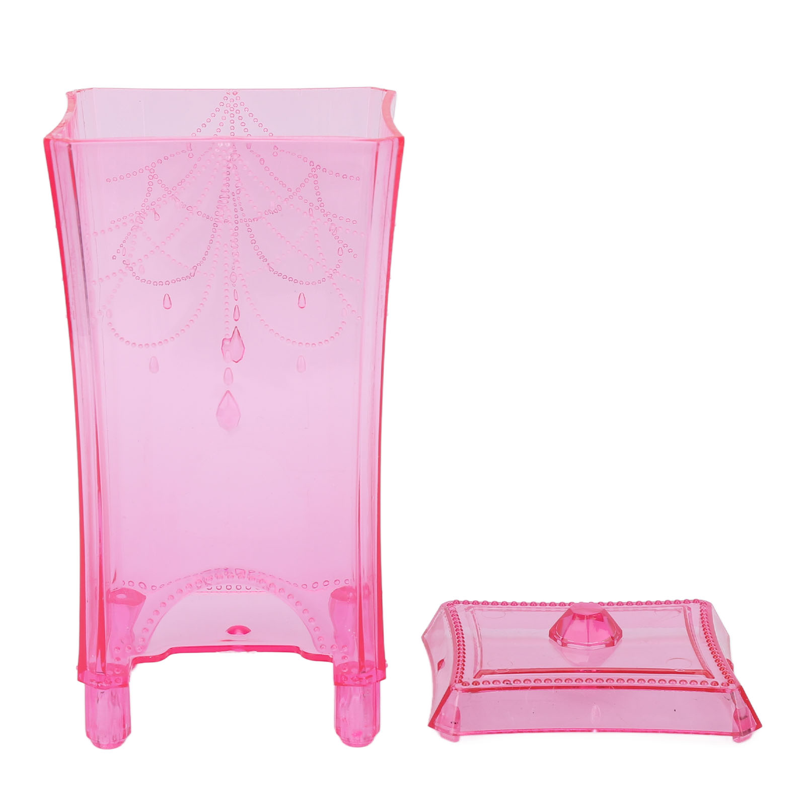 Aufbewahrungsbox Für Make-up-entferner-pads Mit Bodenöffnung Und Deckel – Rosa Fürs Badezimmer