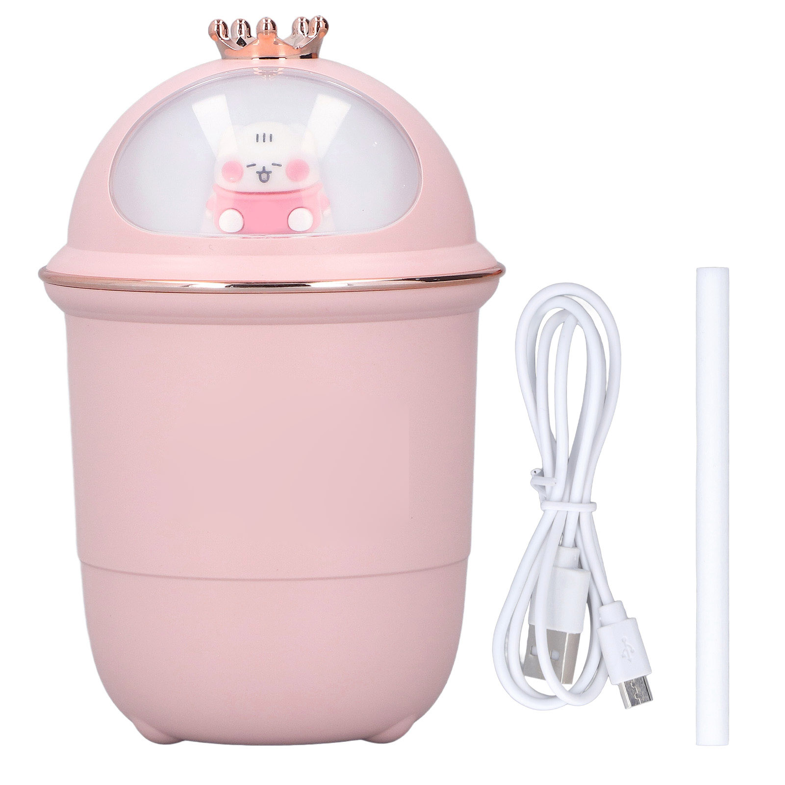 Mini-usb-luftbefeuchter, Leise (35 Db) Mit Farbigem Nachtlicht Für Büro, Auto, Schlafzimmer, Hotel, Arbeitszimmer – Rosa