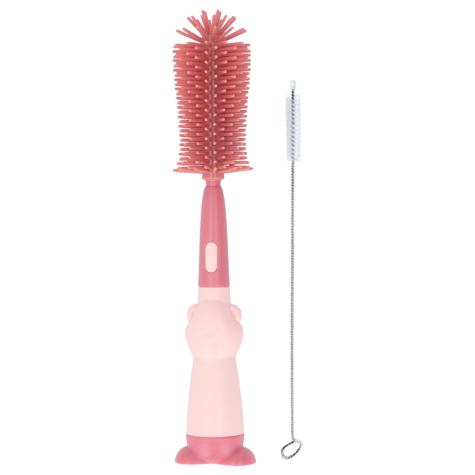 3-in-1 Silikon-babyflaschen- Und Saugerreiniger Für Kinder, Bpa-frei, Rote Milchbürste