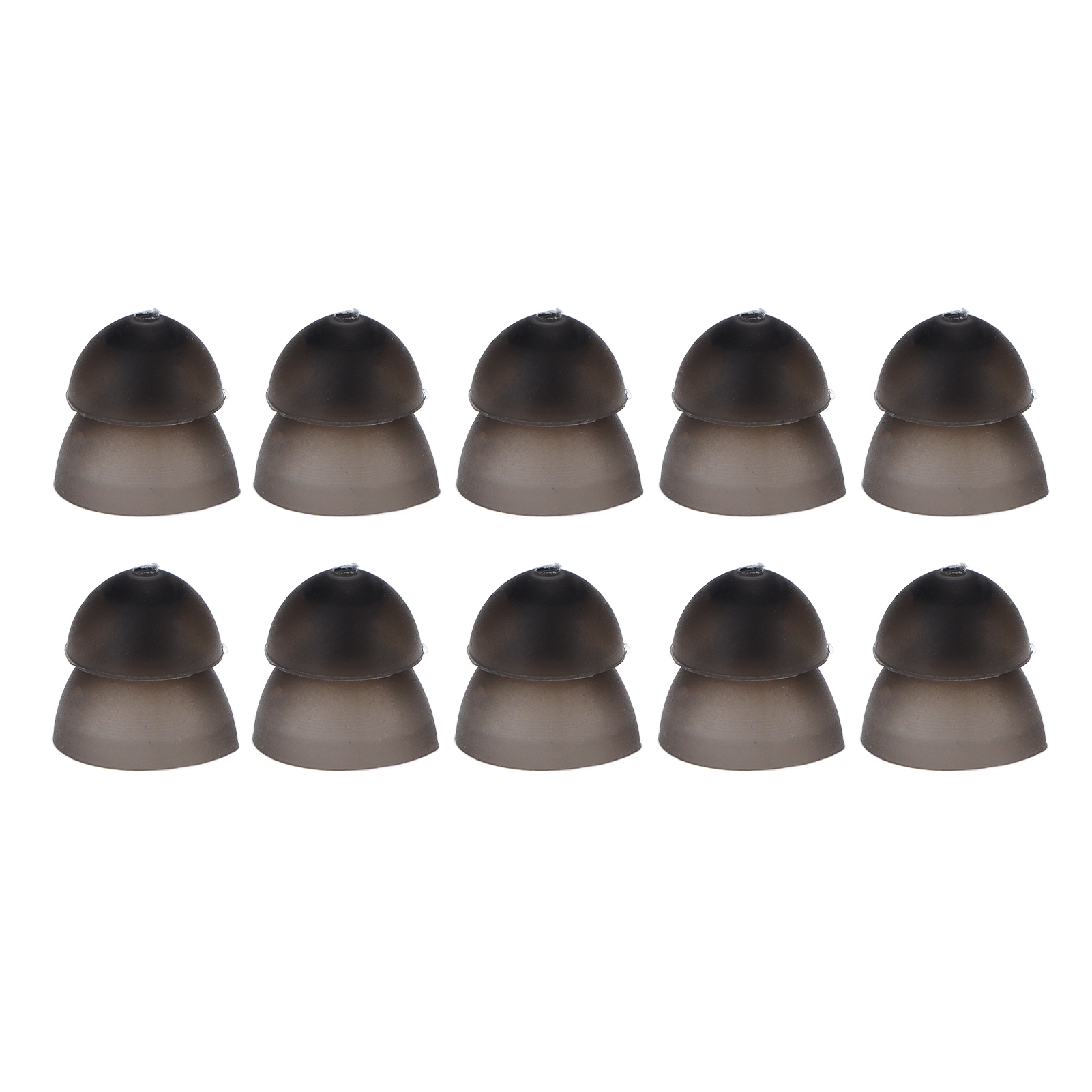 10 Stück Weiche Silikon-ohrpassstücke (8 Mm, Doppelwandig, Geschlossen), Waschbar, Antistatisch, Schwarz