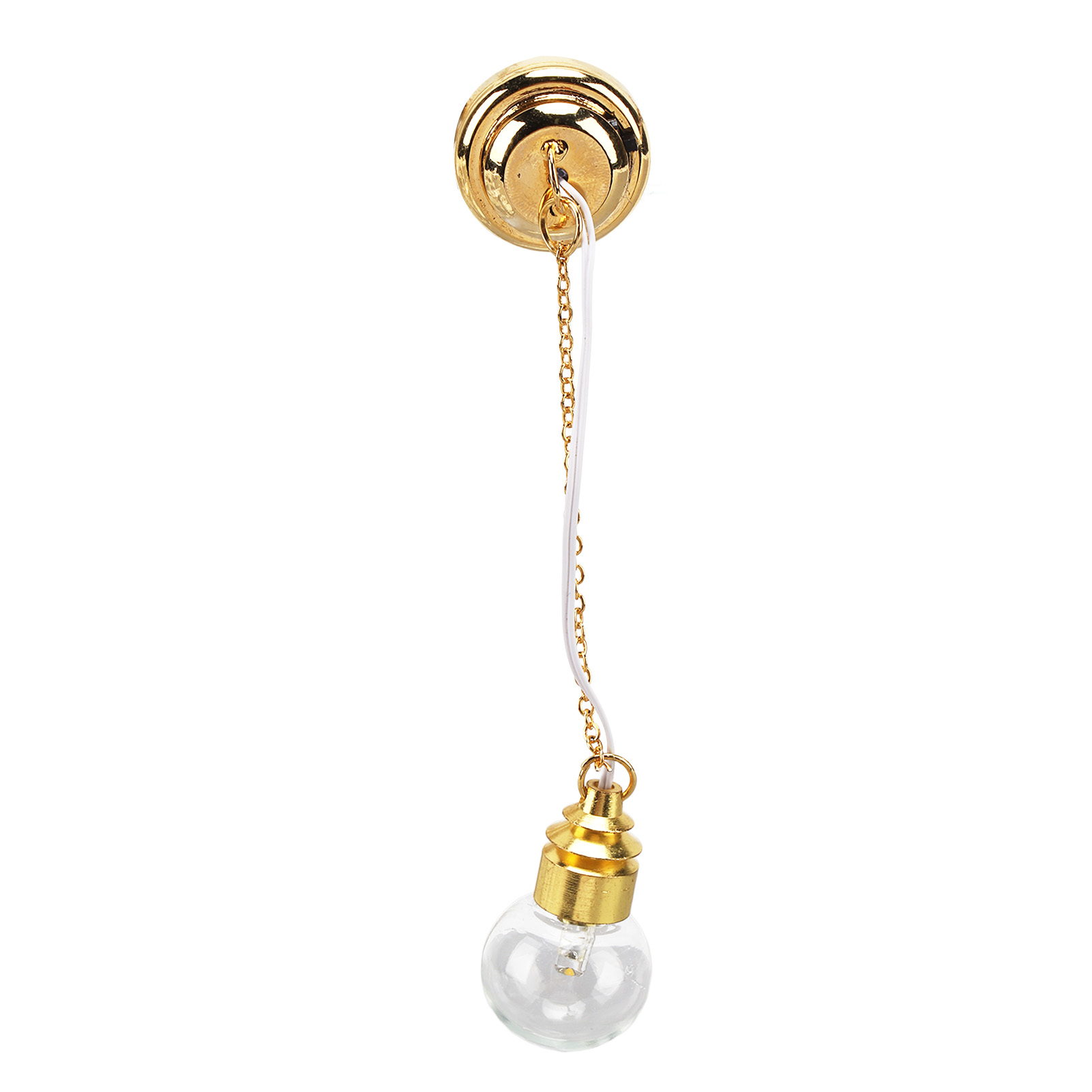 Miniatur-kronleuchter Aus Glas Im Maßstab 1:12, Goldene Deckenlampe Mit Sanftem Licht Für Puppenhäuser