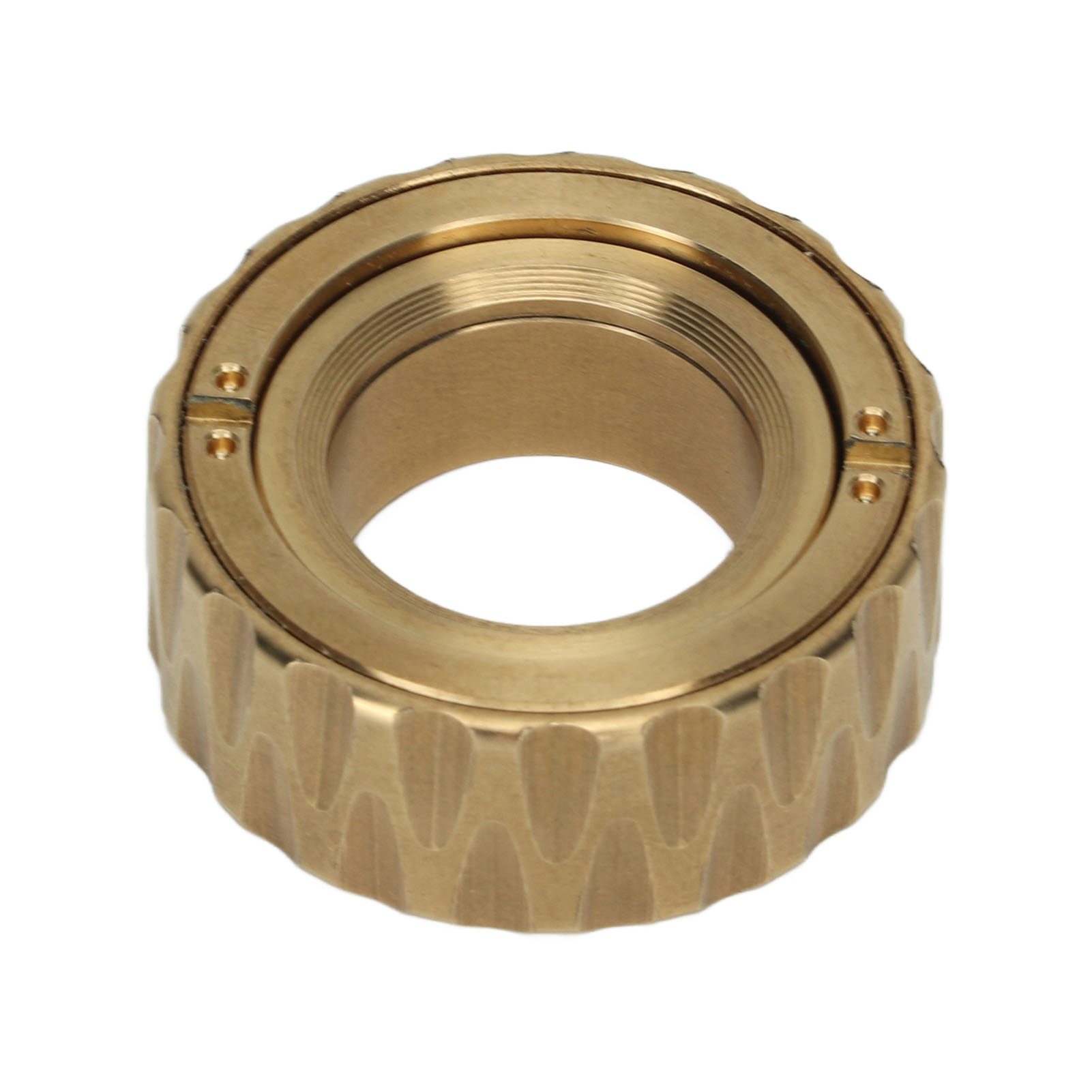 Drehbarer Mechanischer Ratschen-anti-stress-ring – Sensorisches Metallspielzeug Für Den Schreibtisch Von Erwachsenen – Goldener Fingerschieber